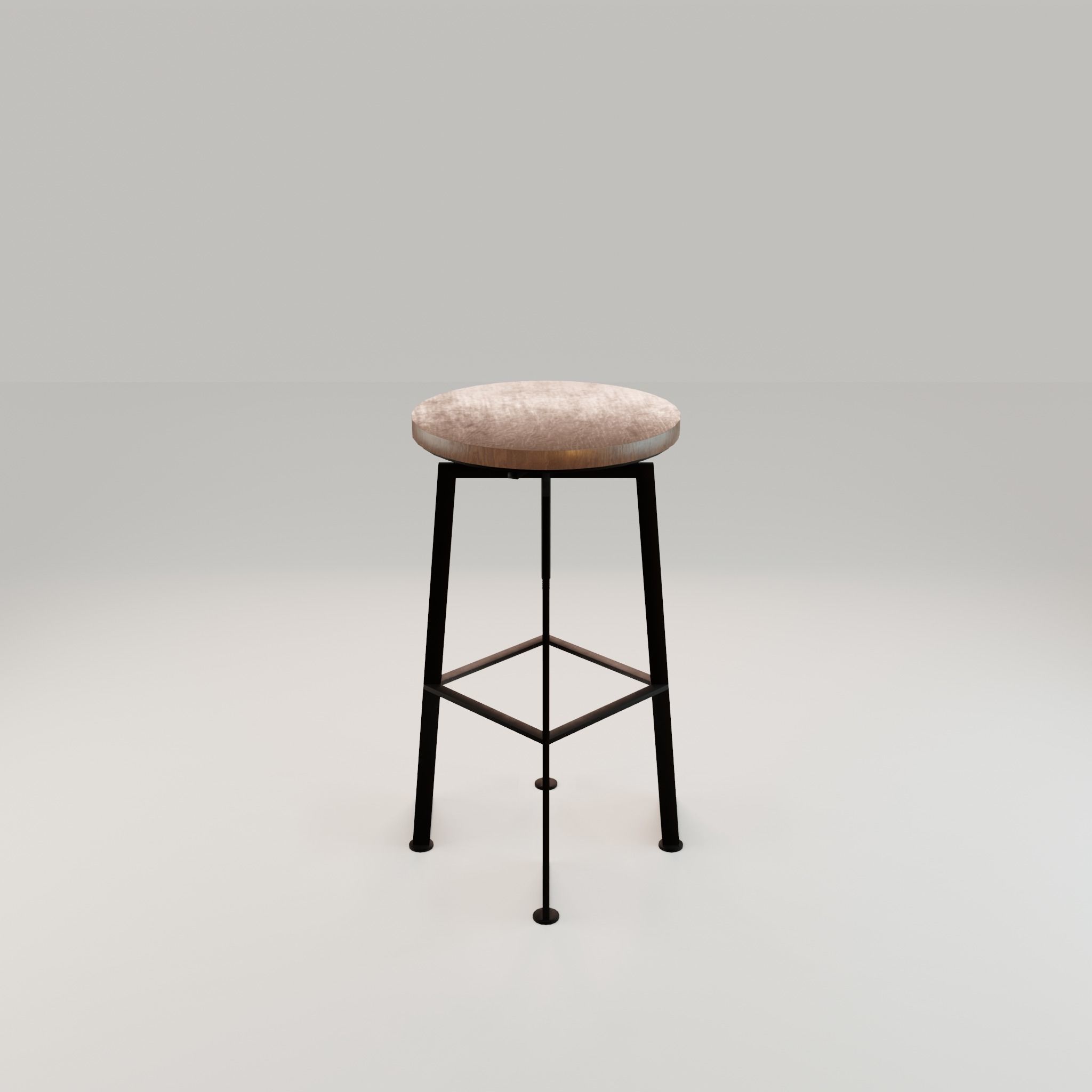 Chair loft modern wooden  id10 Low-poly 3D model_2