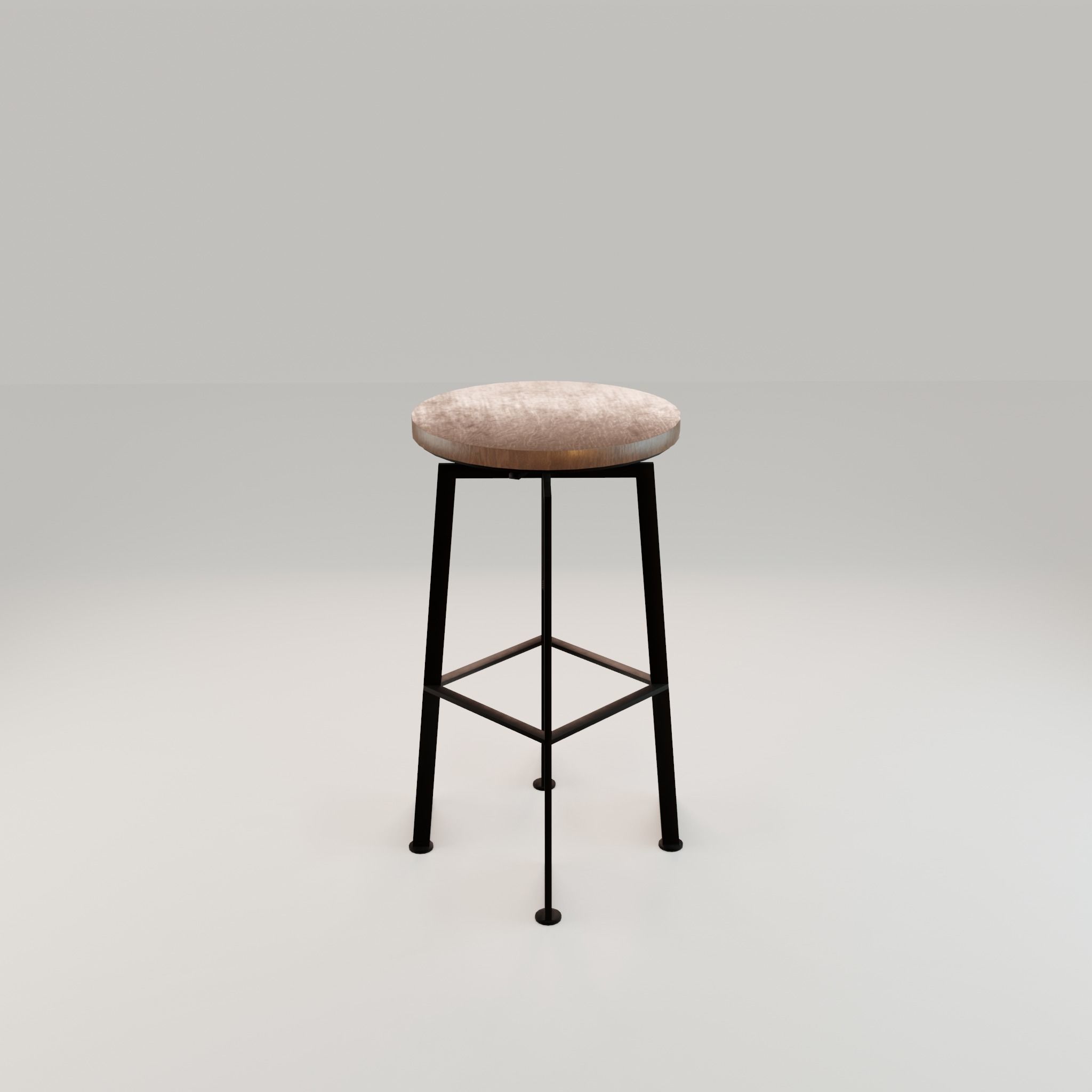 Chair loft modern wooden  id10 Low-poly 3D model_5