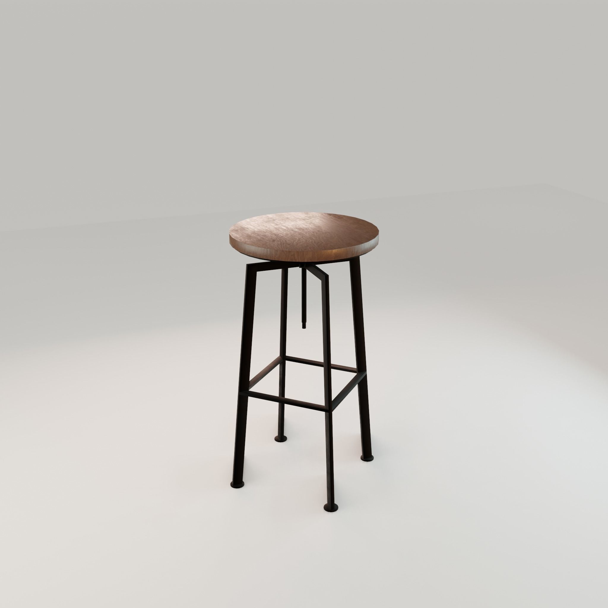 Chair loft modern wooden  id10 Low-poly 3D model_13