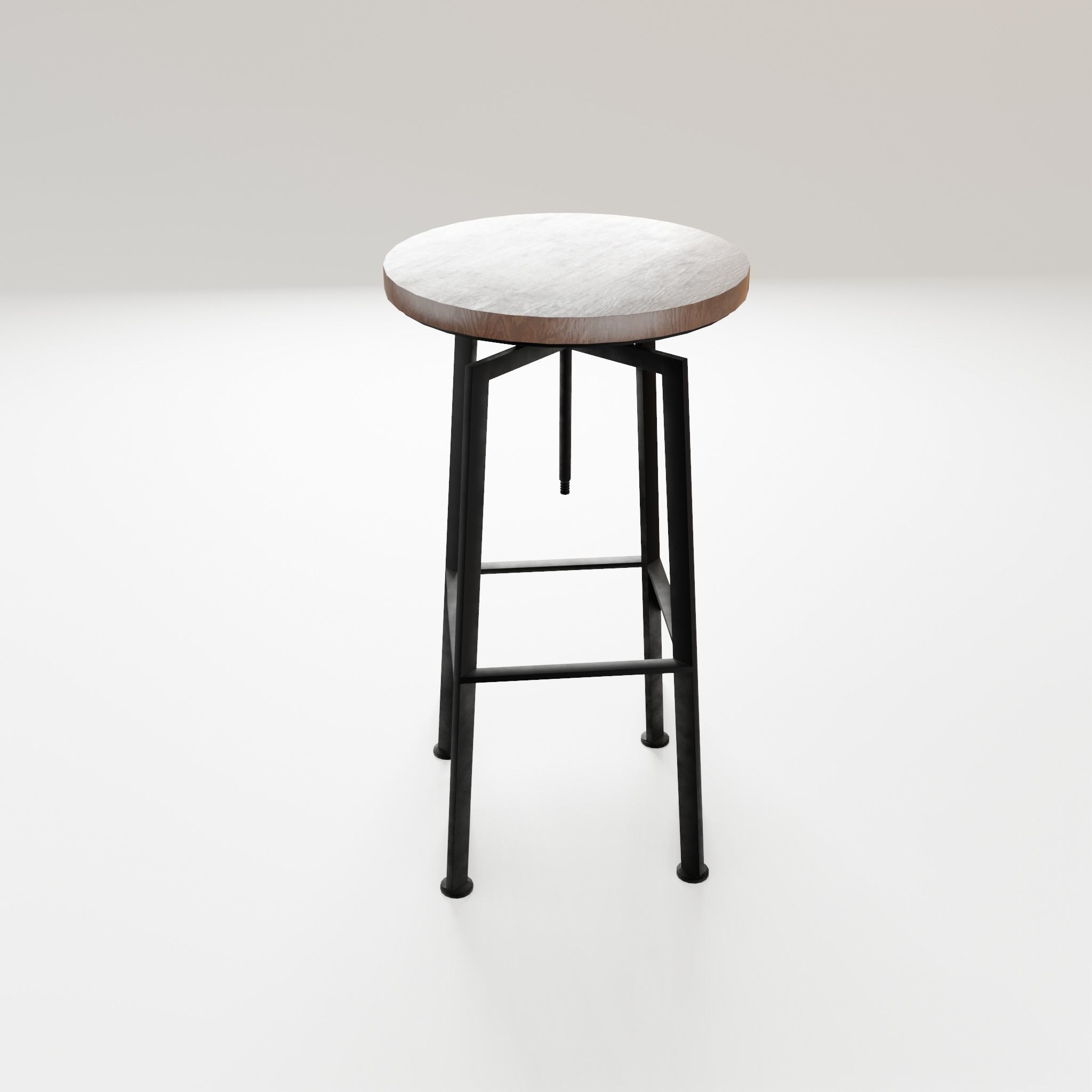 Chair loft modern wooden  id10 Low-poly 3D model_3