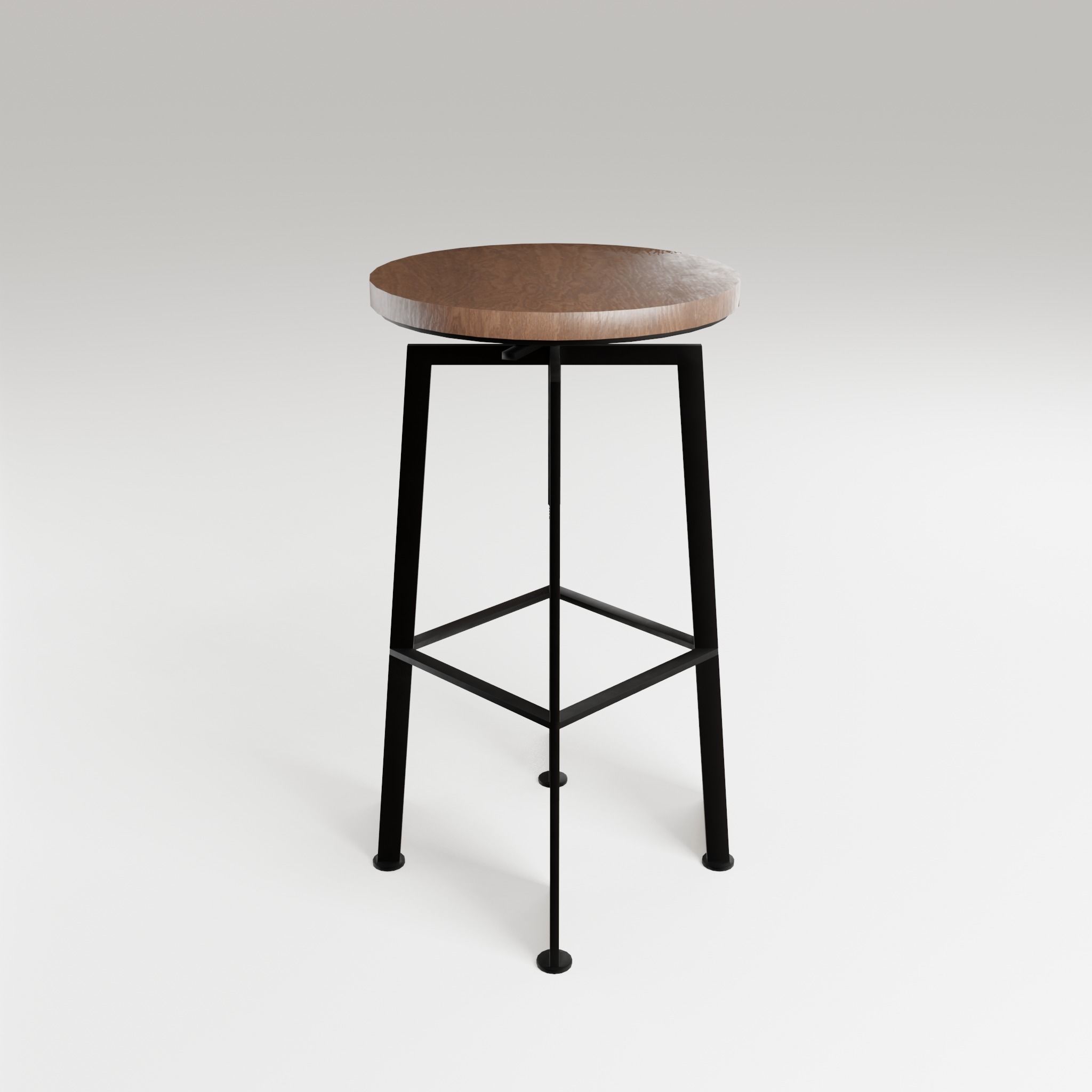 Chair loft modern wooden  id10 Low-poly 3D model_6