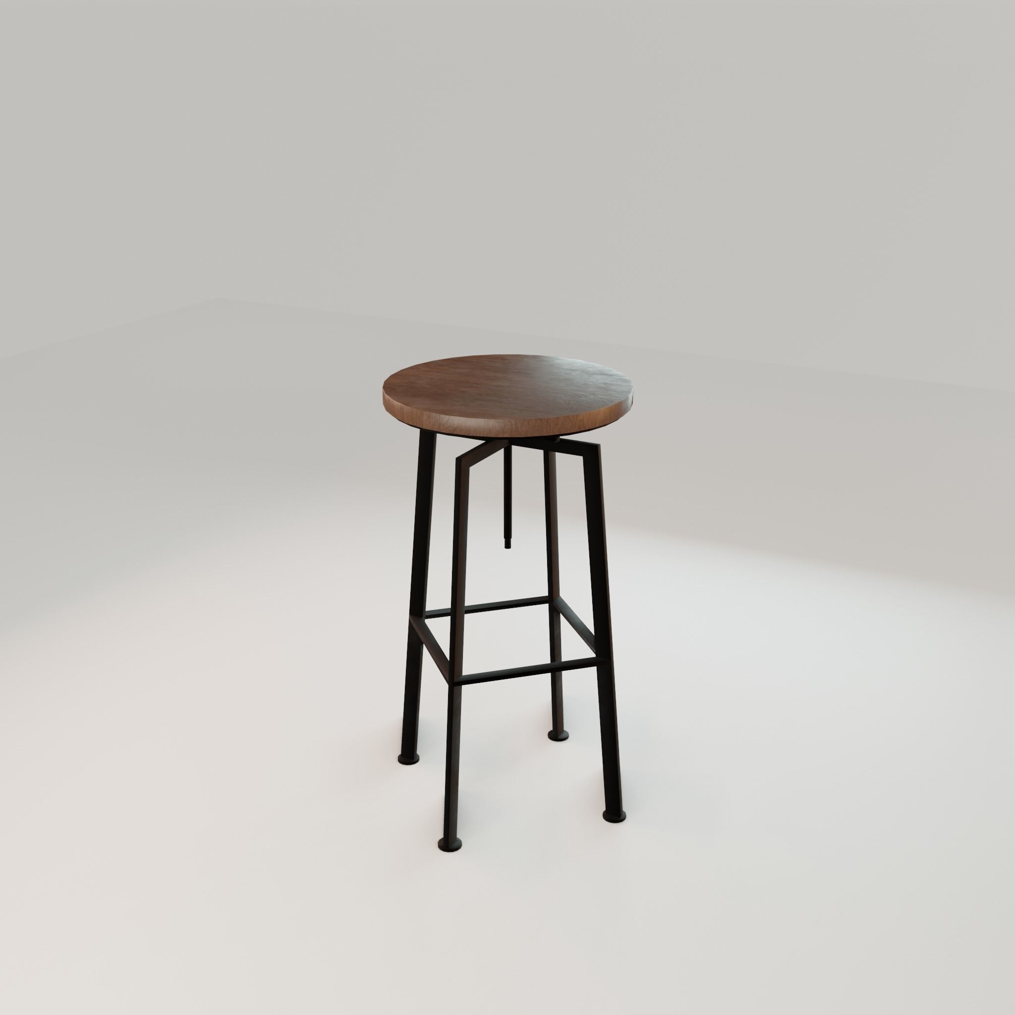 Chair loft modern wooden  id10 Low-poly 3D model_17