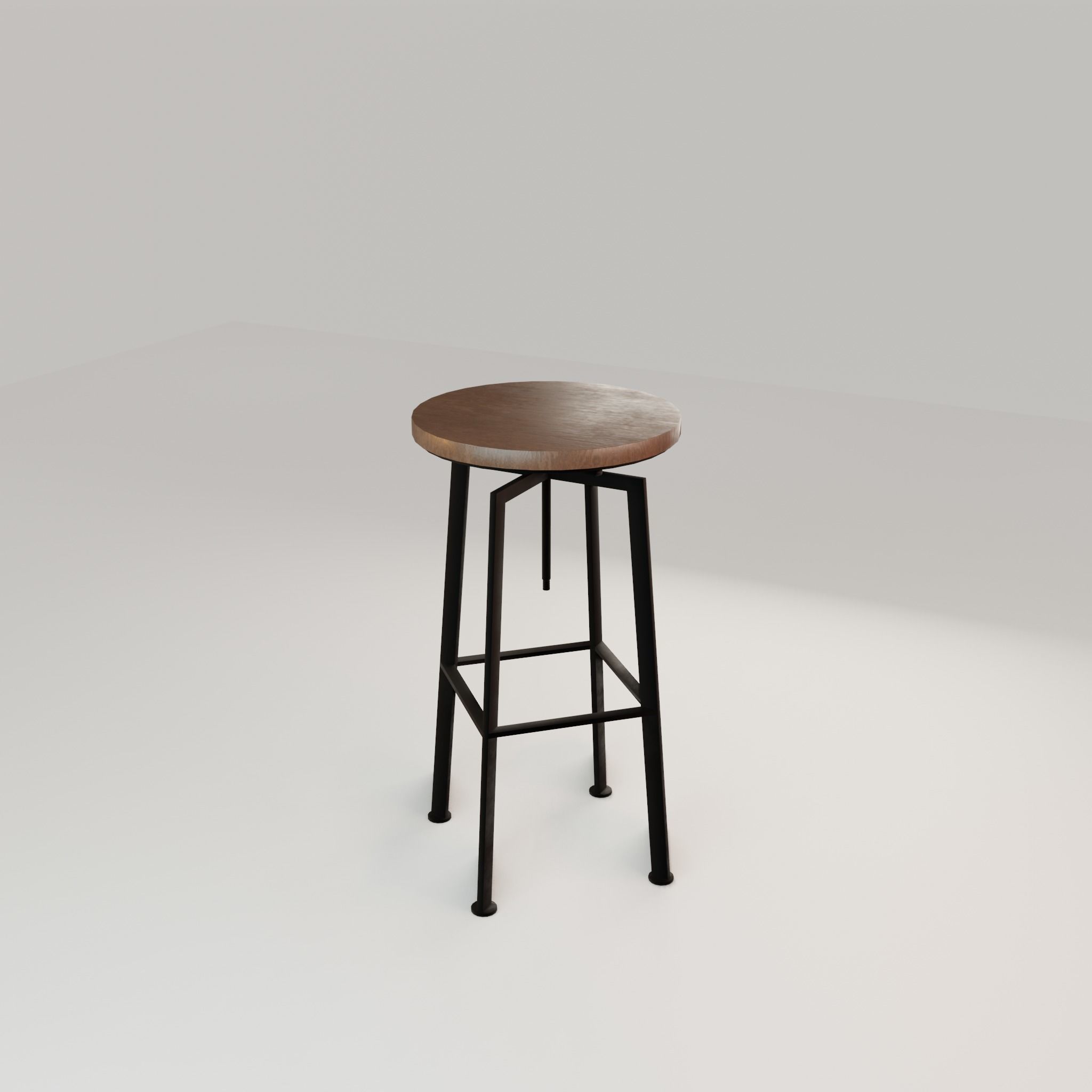 Chair loft modern wooden  id10 Low-poly 3D model_29