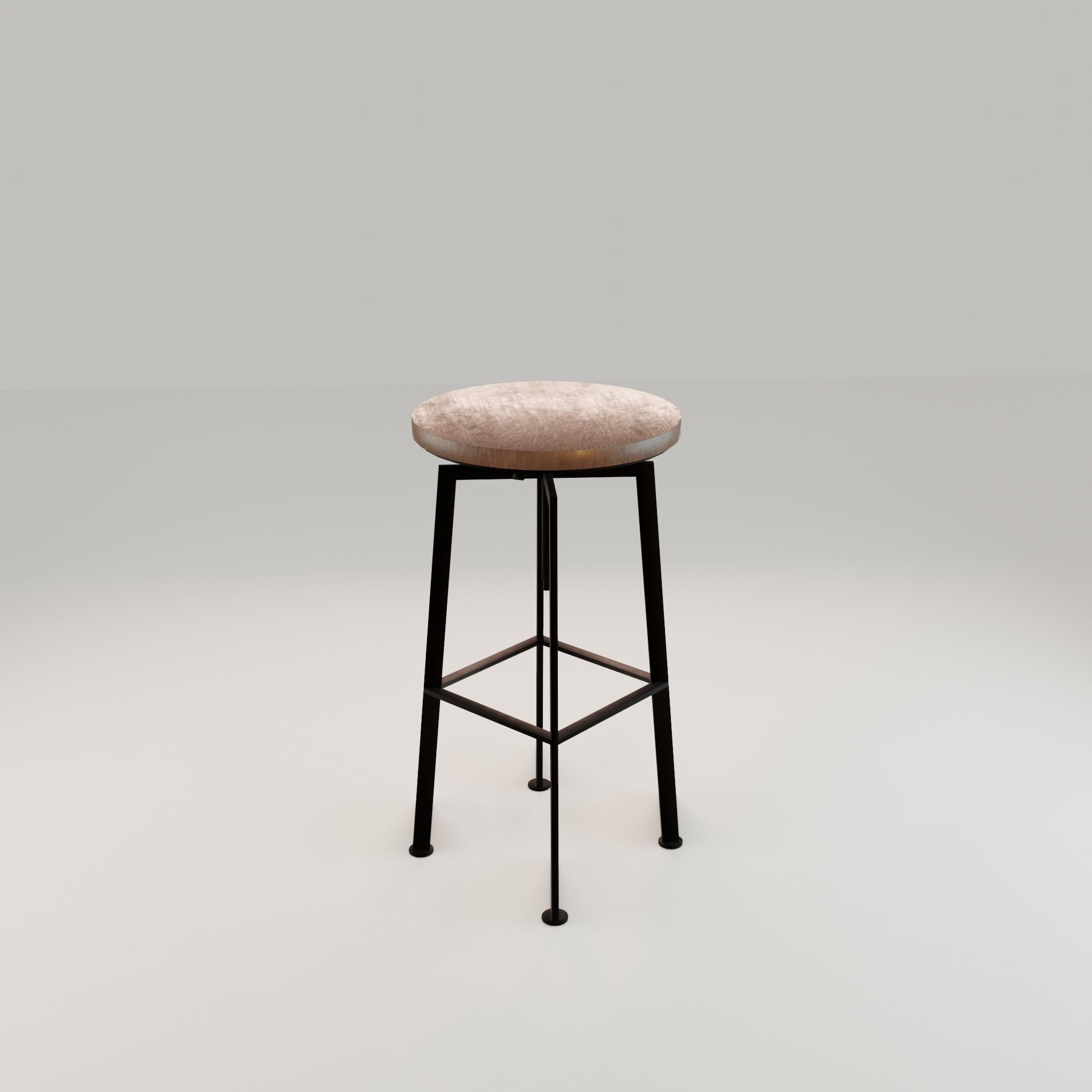 Chair loft modern wooden  id10 Low-poly 3D model_8