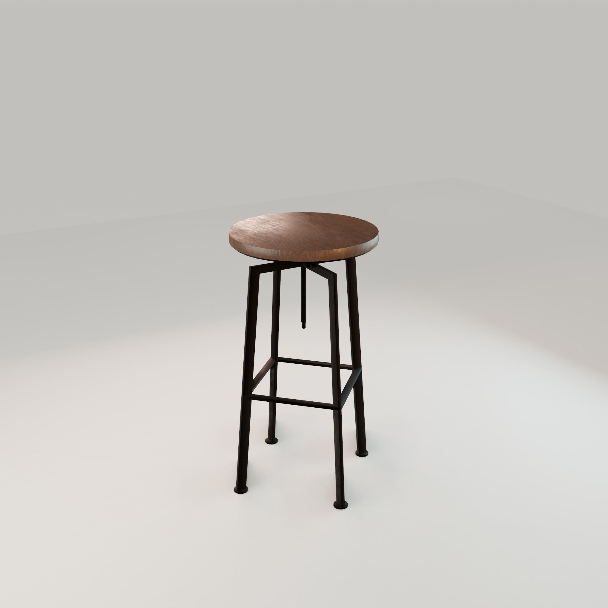Chair loft modern wooden  id10 Low-poly 3D model_14
