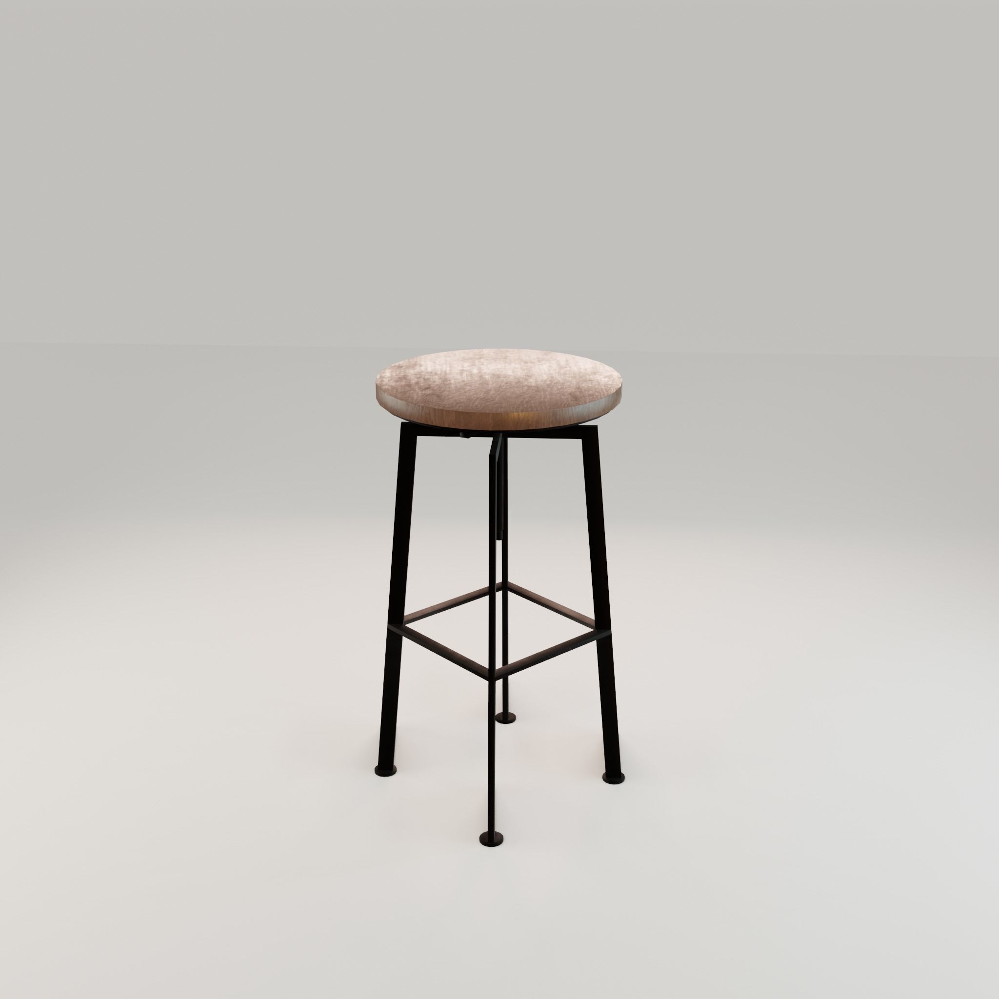 Chair loft modern wooden  id10 Low-poly 3D model_40