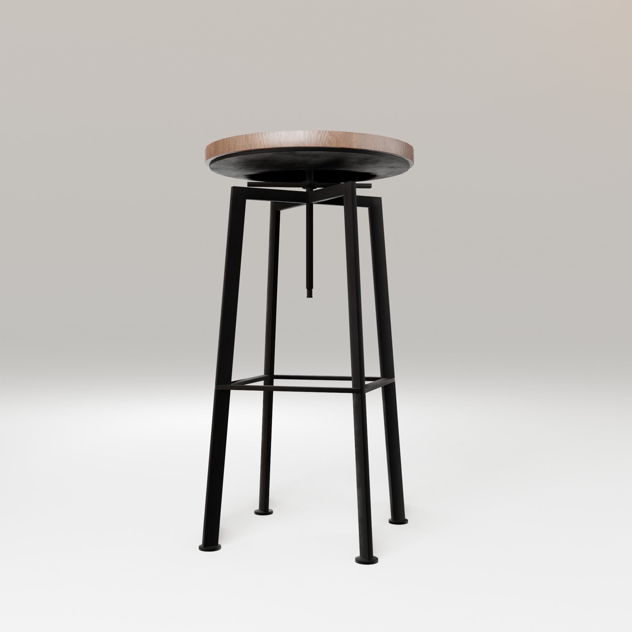 Chair loft modern wooden  id10 Low-poly 3D model_9