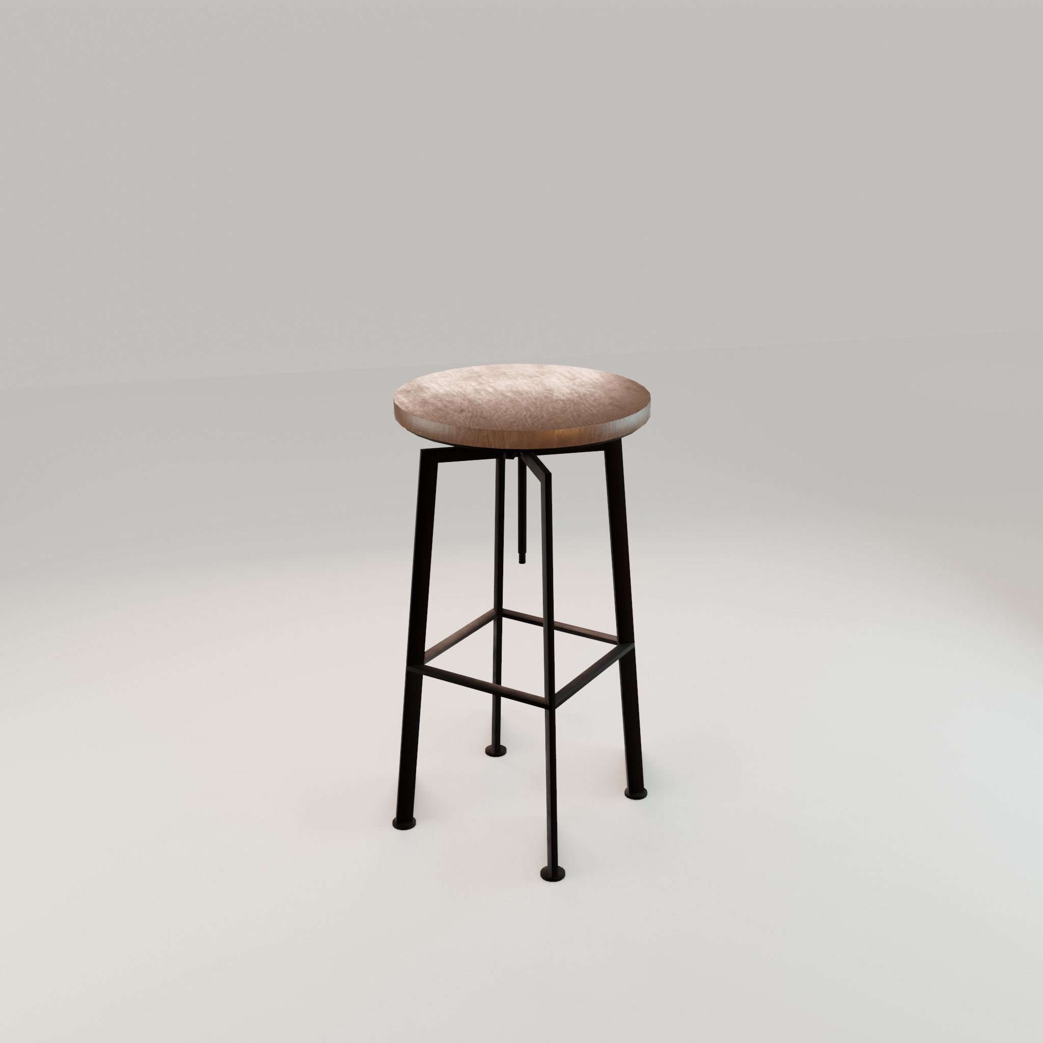 Chair loft modern wooden  id10 Low-poly 3D model_12