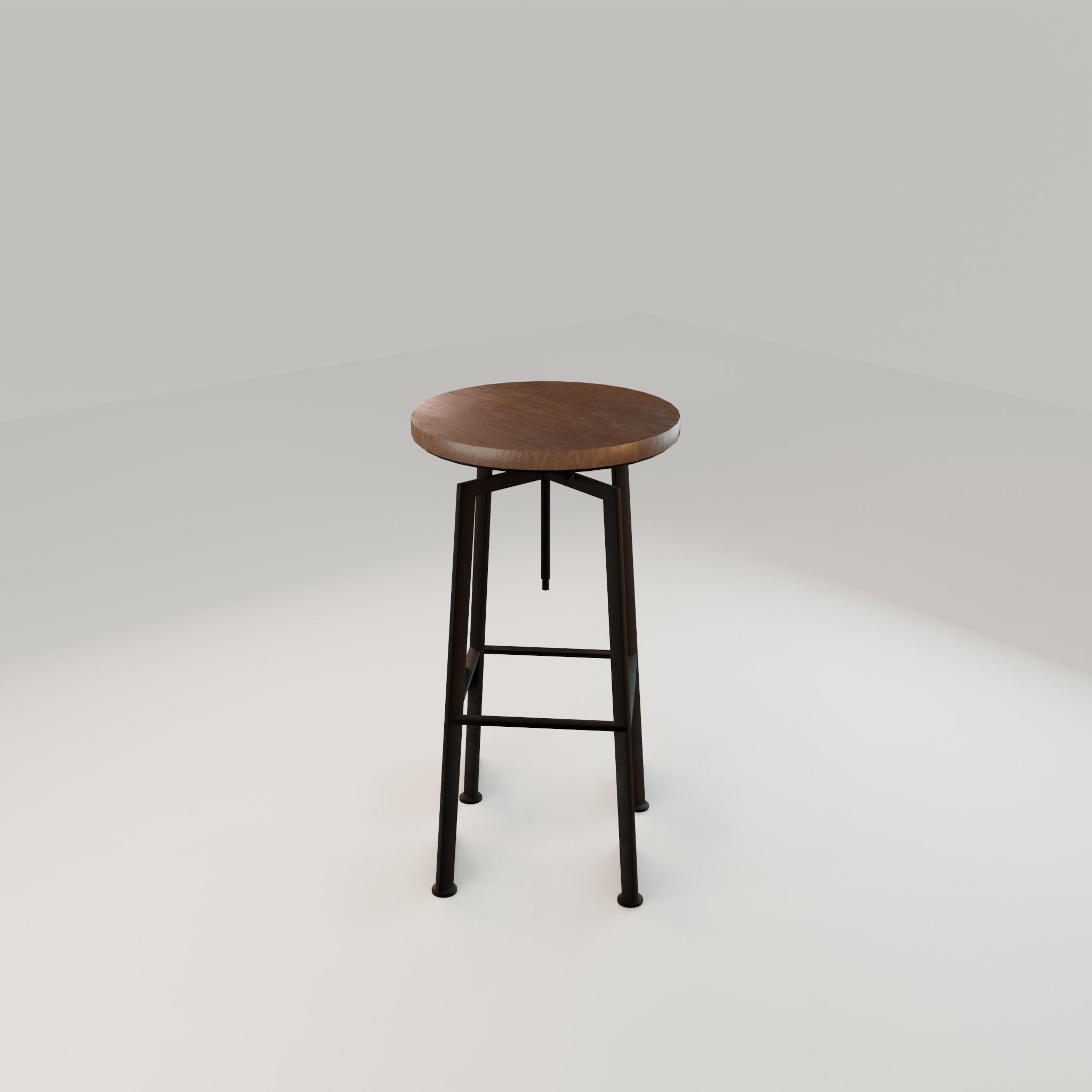Chair loft modern wooden  id10 Low-poly 3D model_15