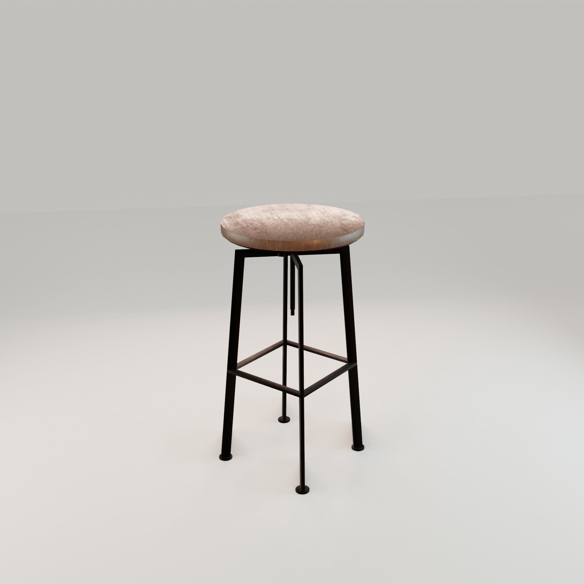 Chair loft modern wooden  id10 Low-poly 3D model_11