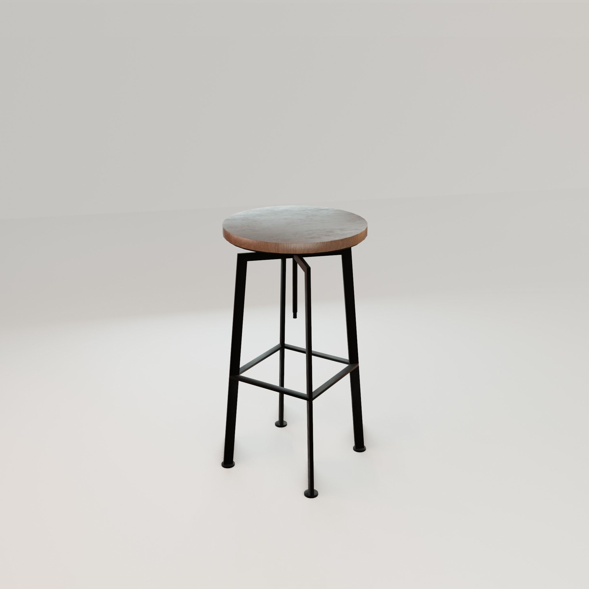 Chair loft modern wooden  id10 Low-poly 3D model_20