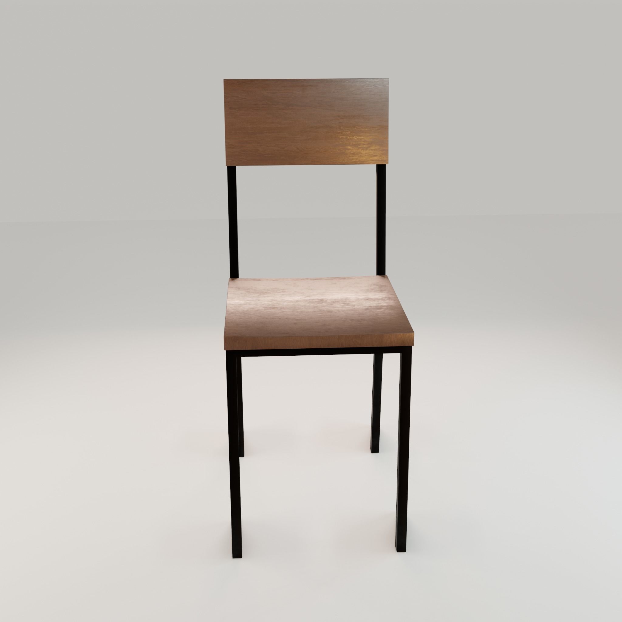 Chair loft modern wooden  id9 Low-poly 3D model_8