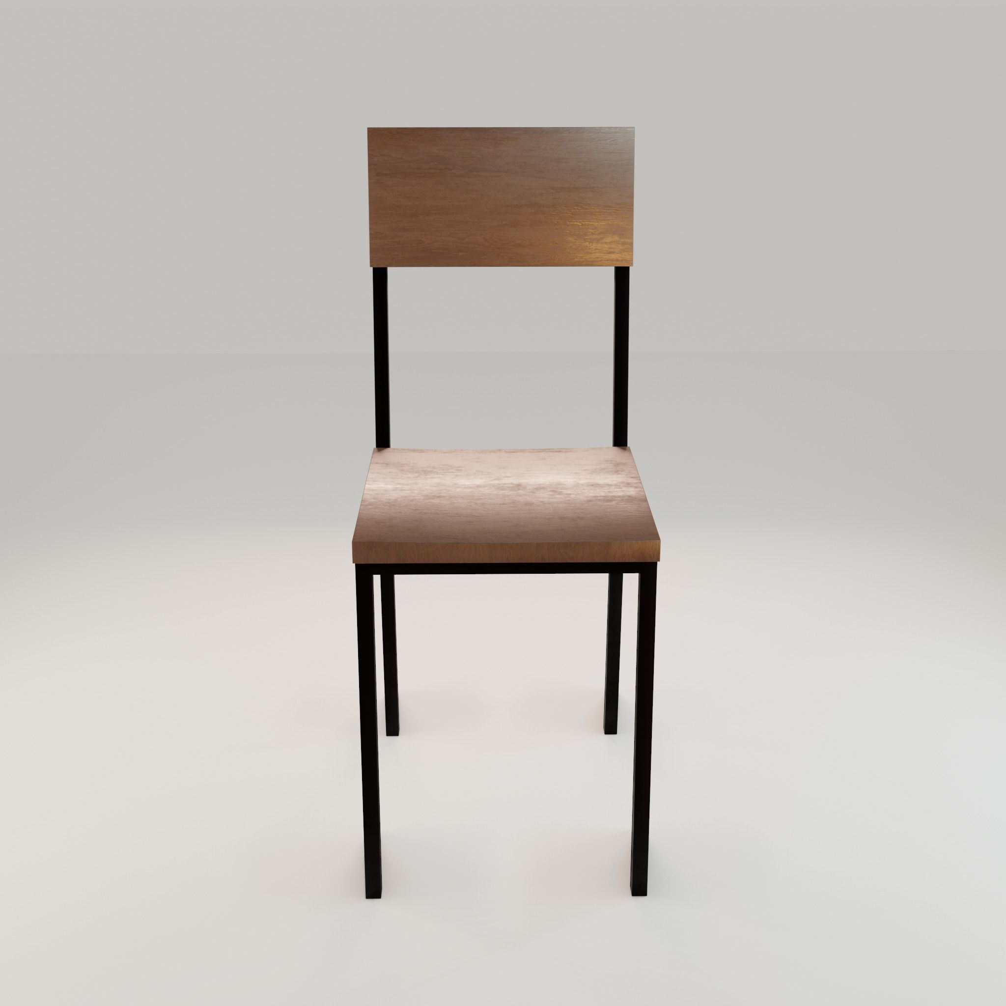 Chair loft modern wooden  id9 Low-poly 3D model_5