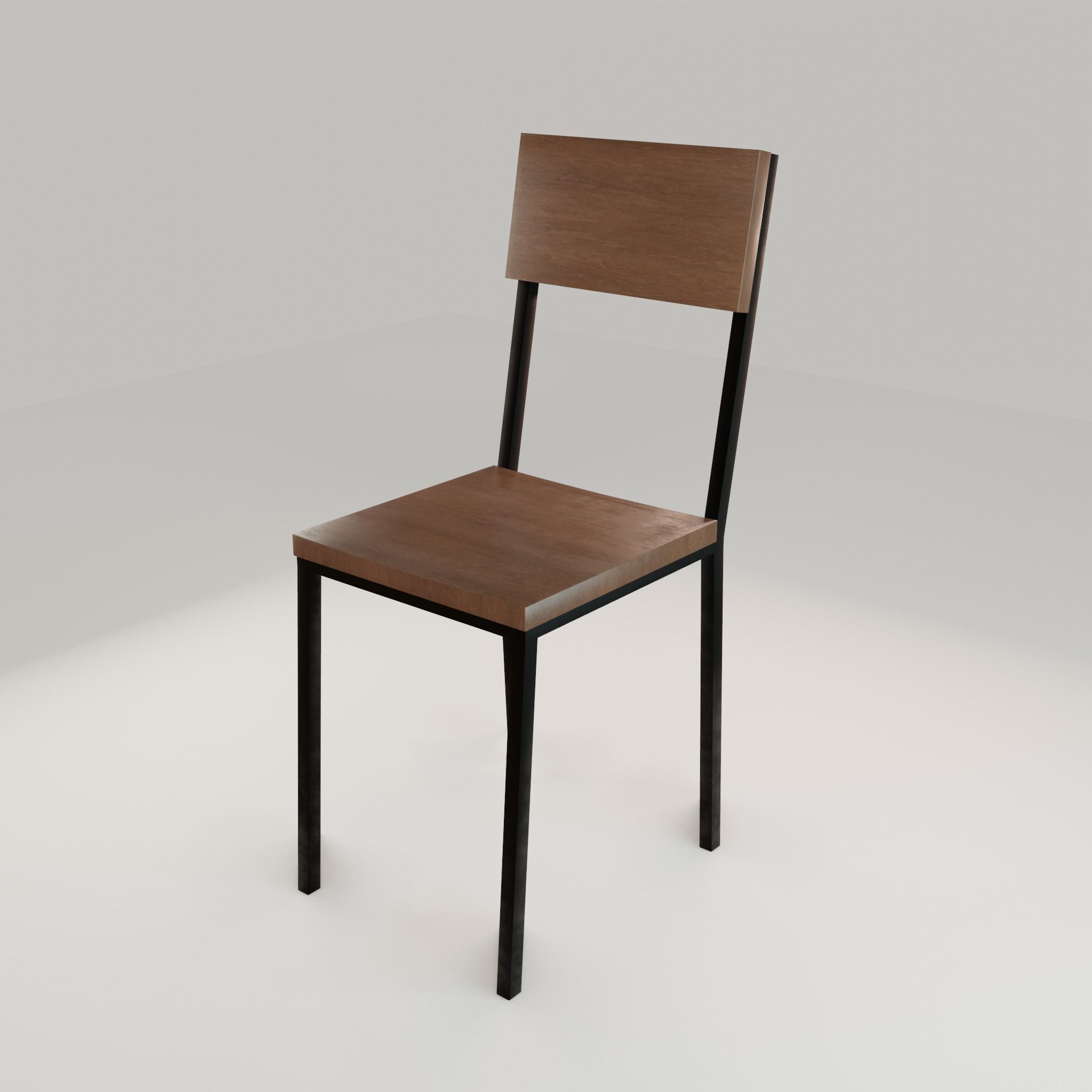Chair loft modern wooden  id9 Low-poly 3D model_35