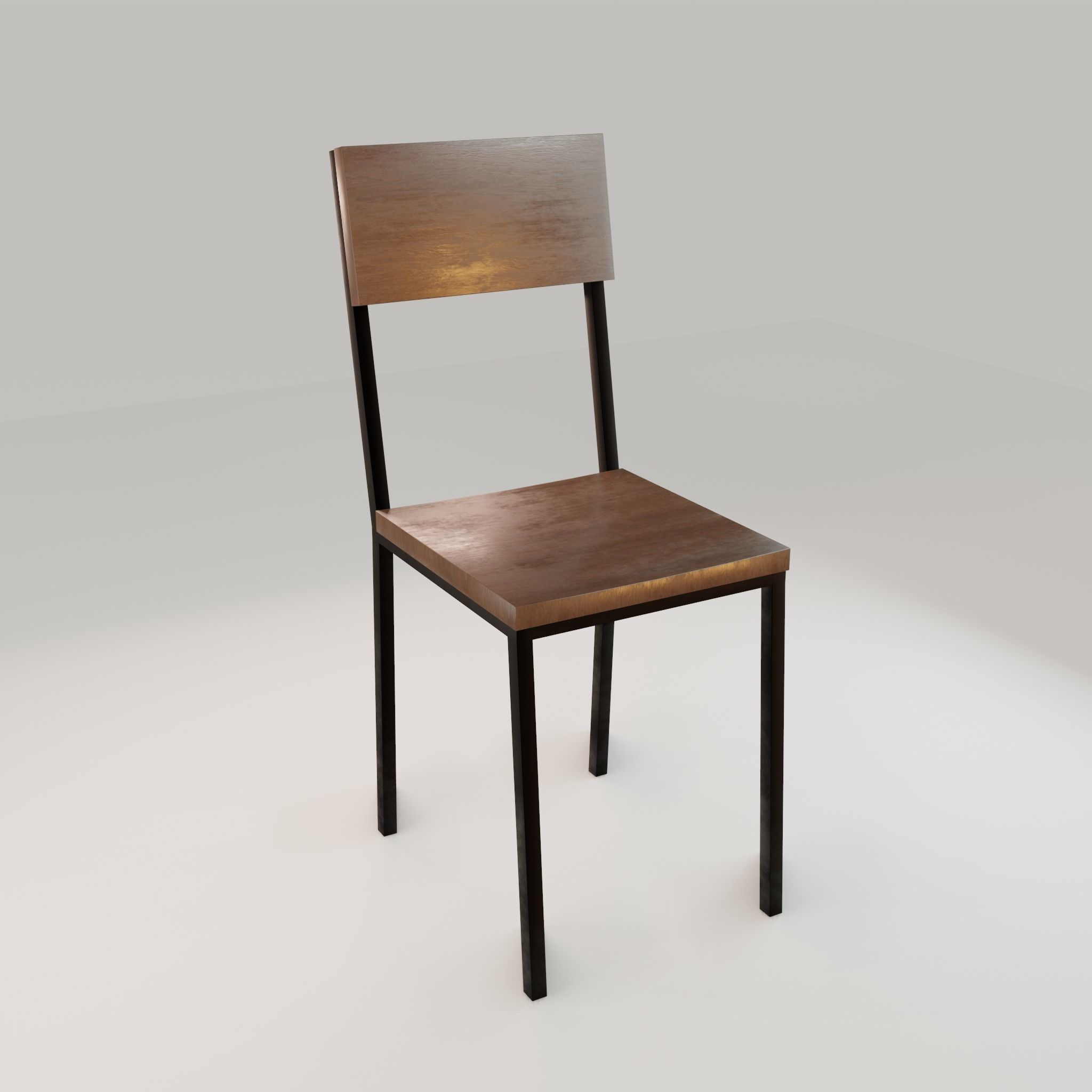 Chair loft modern wooden  id9 Low-poly 3D model_14