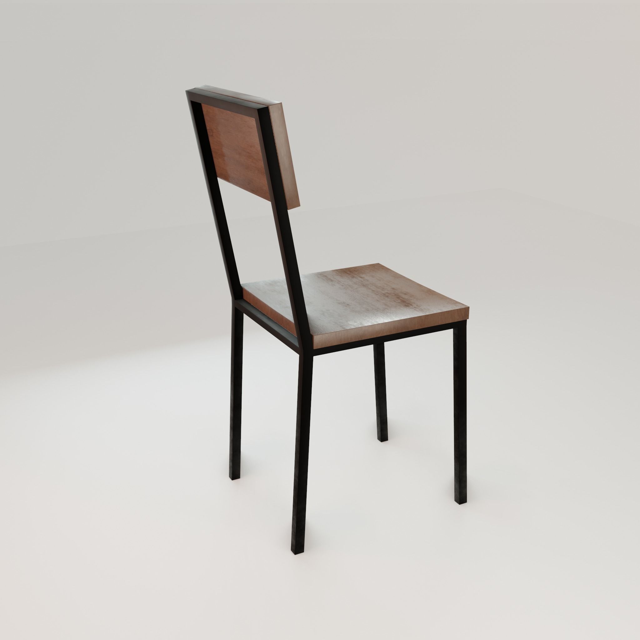 Chair loft modern wooden  id9 Low-poly 3D model_21