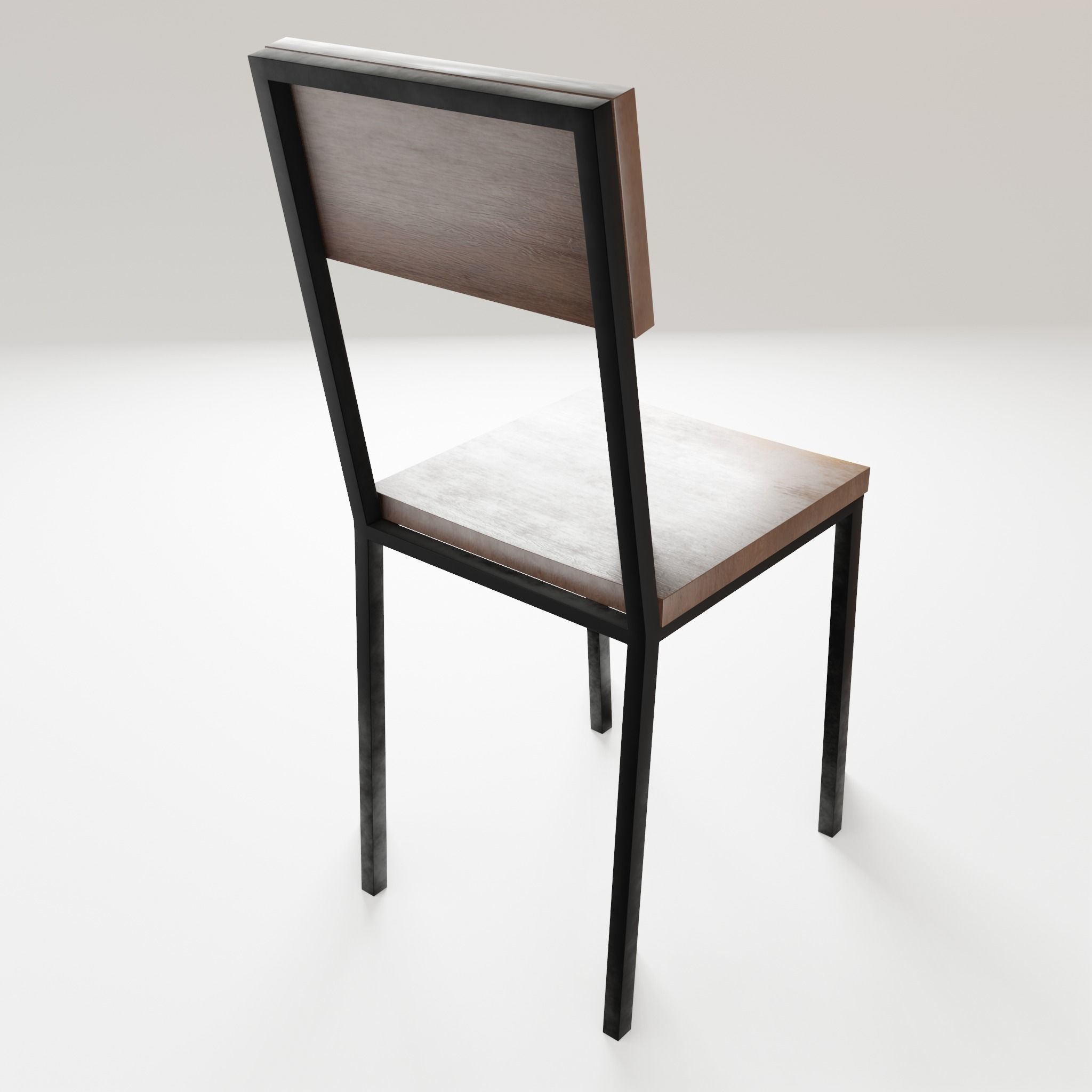 Chair loft modern wooden  id9 Low-poly 3D model_3