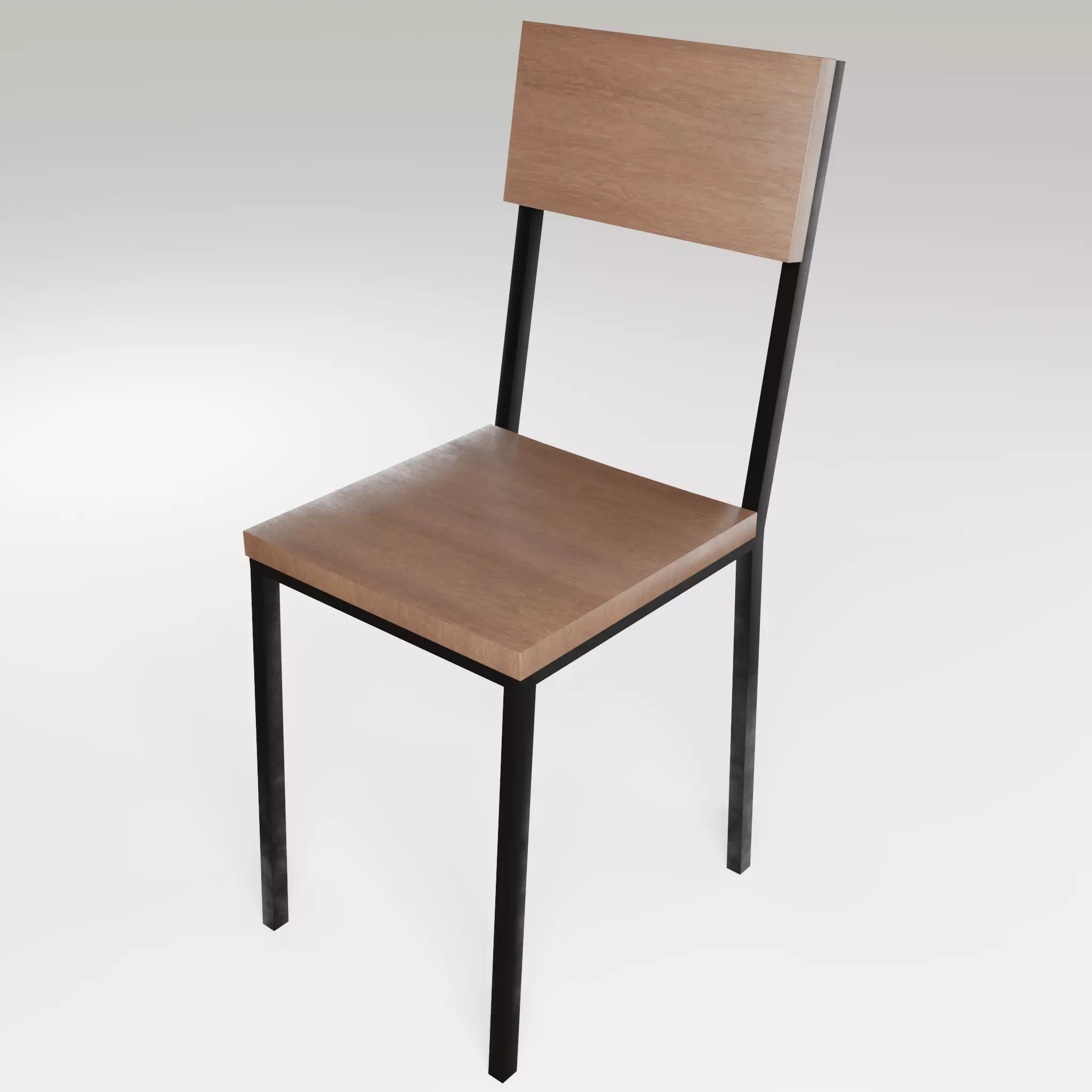 Chair loft modern wooden  id9 Low-poly 3D model_0