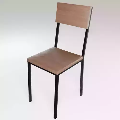 Chair loft modern wooden  id9 Low-poly 3D model
