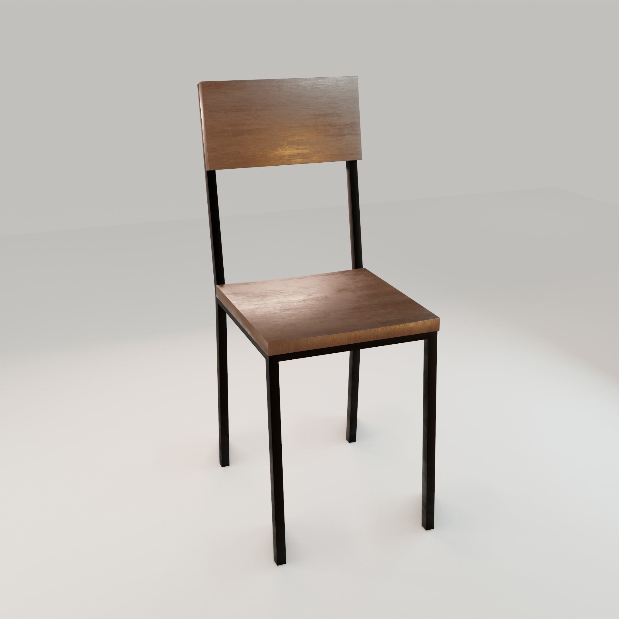 Chair loft modern wooden  id9 Low-poly 3D model_13