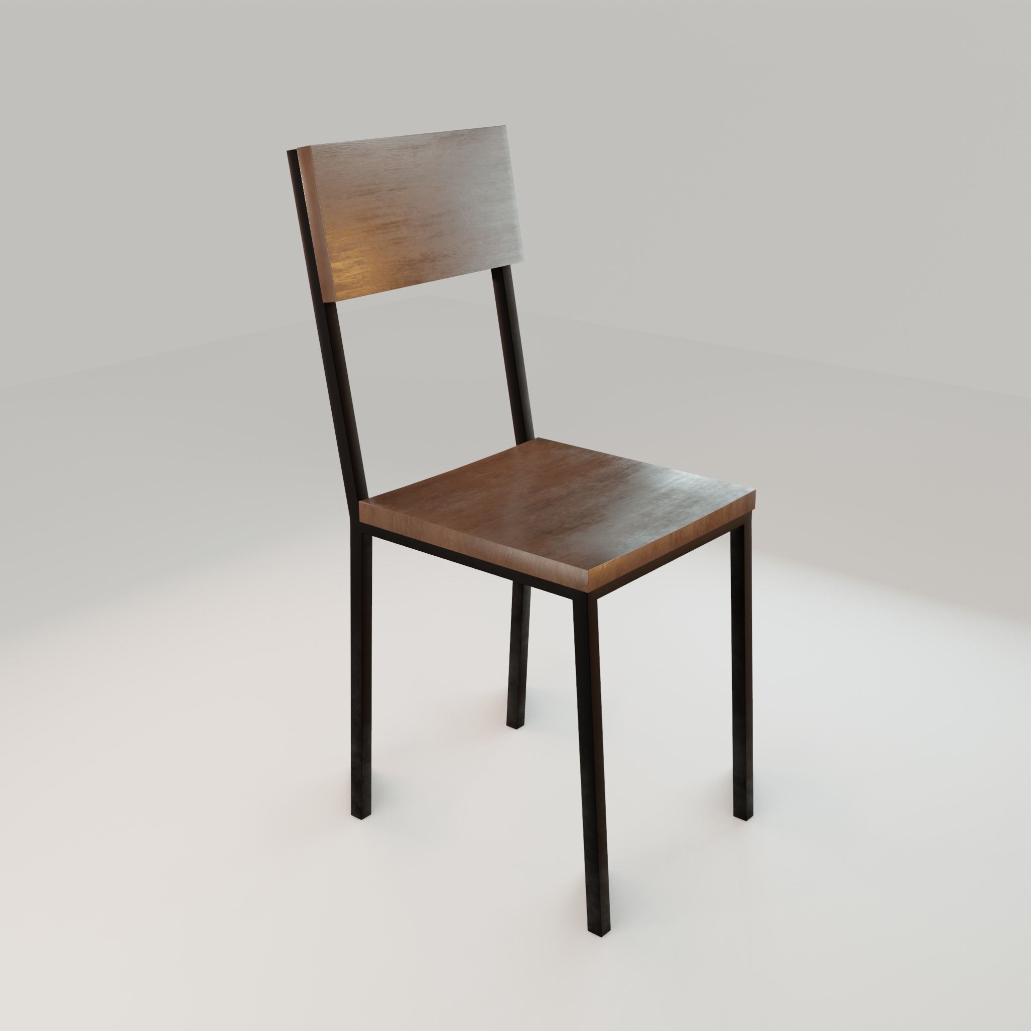 Chair loft modern wooden  id9 Low-poly 3D model_16