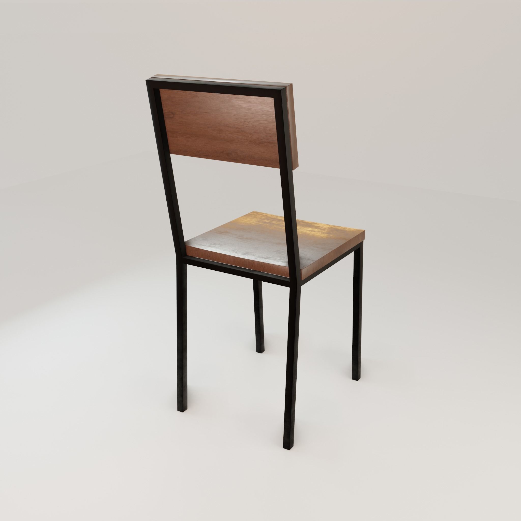 Chair loft modern wooden  id9 Low-poly 3D model_23