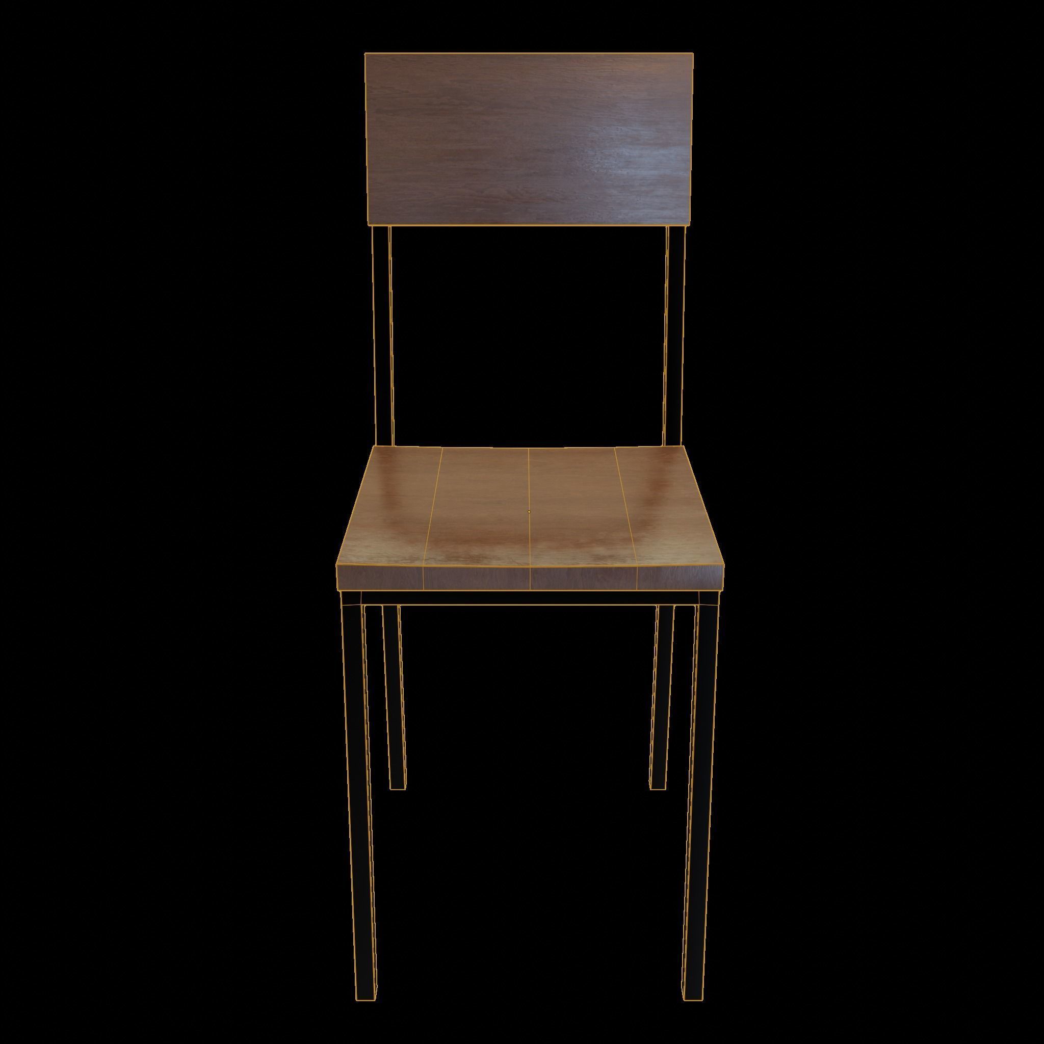 Chair loft modern wooden  id9 Low-poly 3D model_7