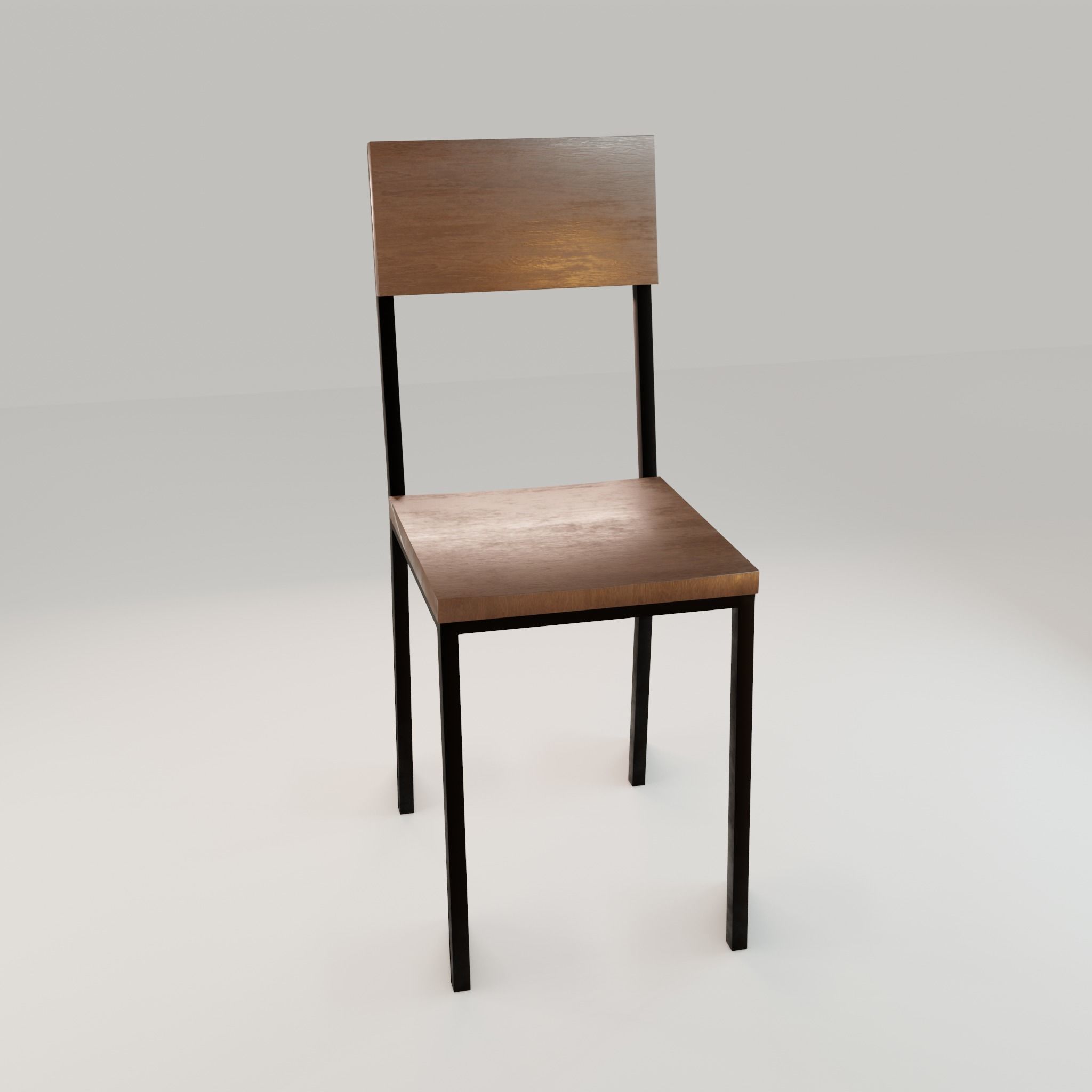 Chair loft modern wooden  id9 Low-poly 3D model_12
