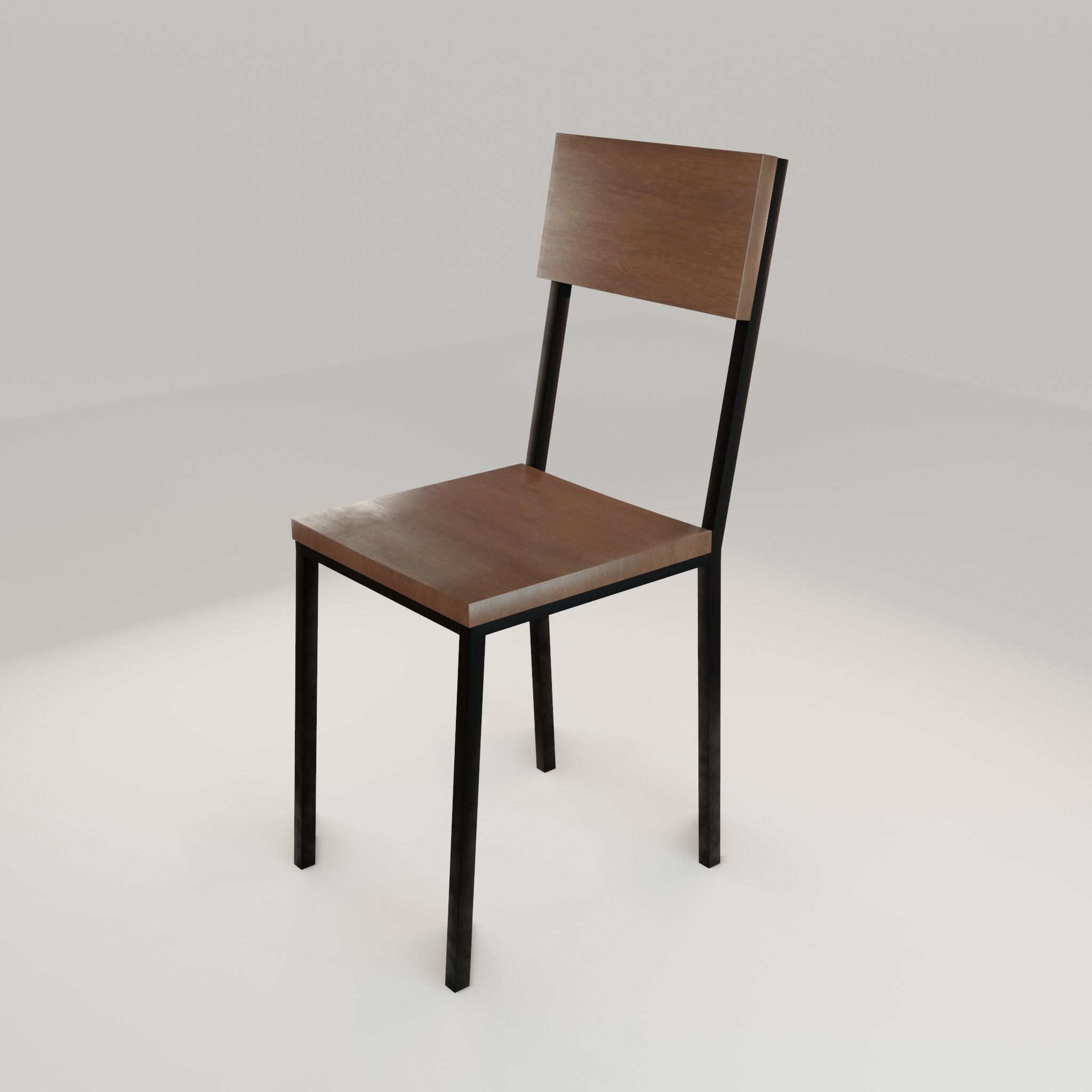 Chair loft modern wooden  id9 Low-poly 3D model_34