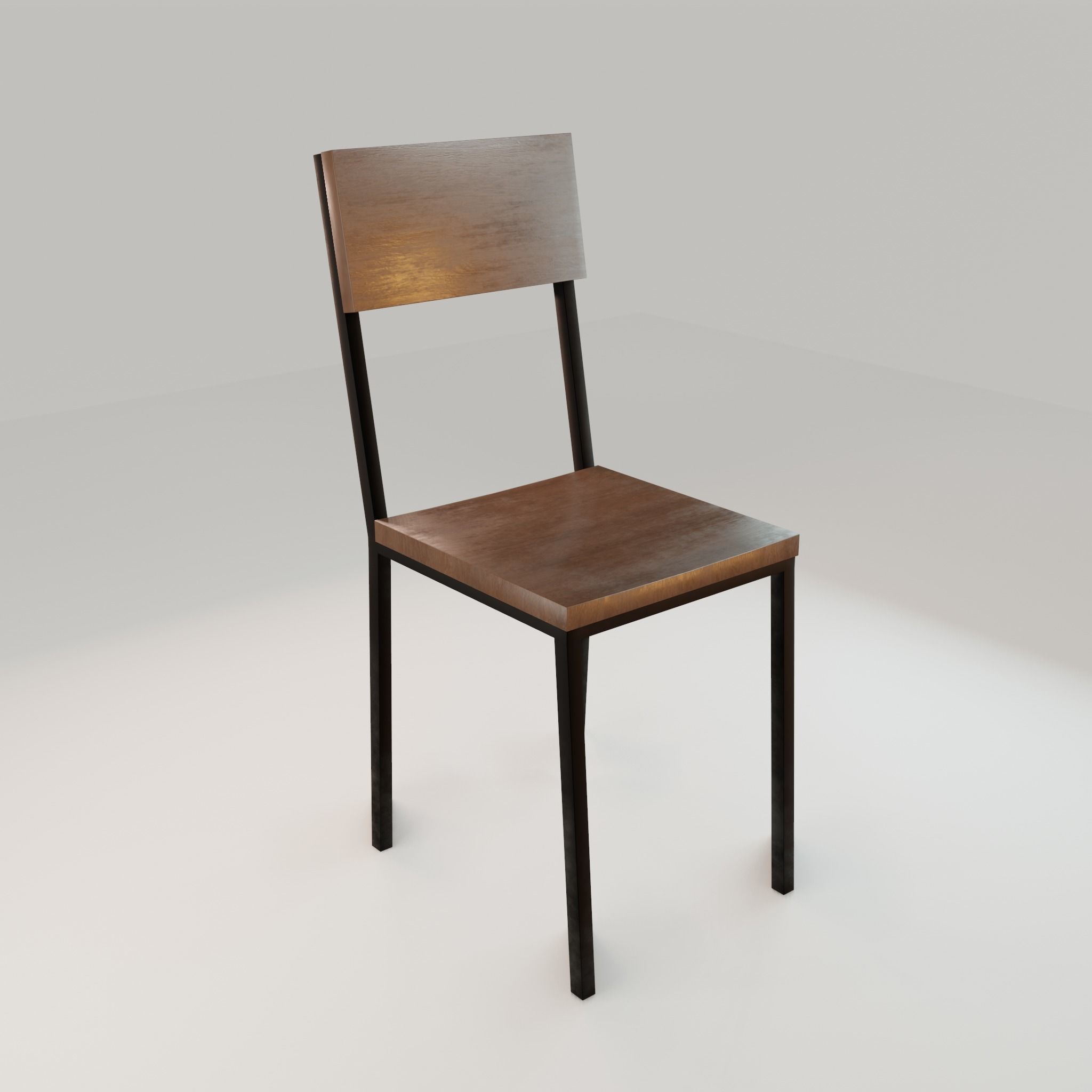 Chair loft modern wooden  id9 Low-poly 3D model_15