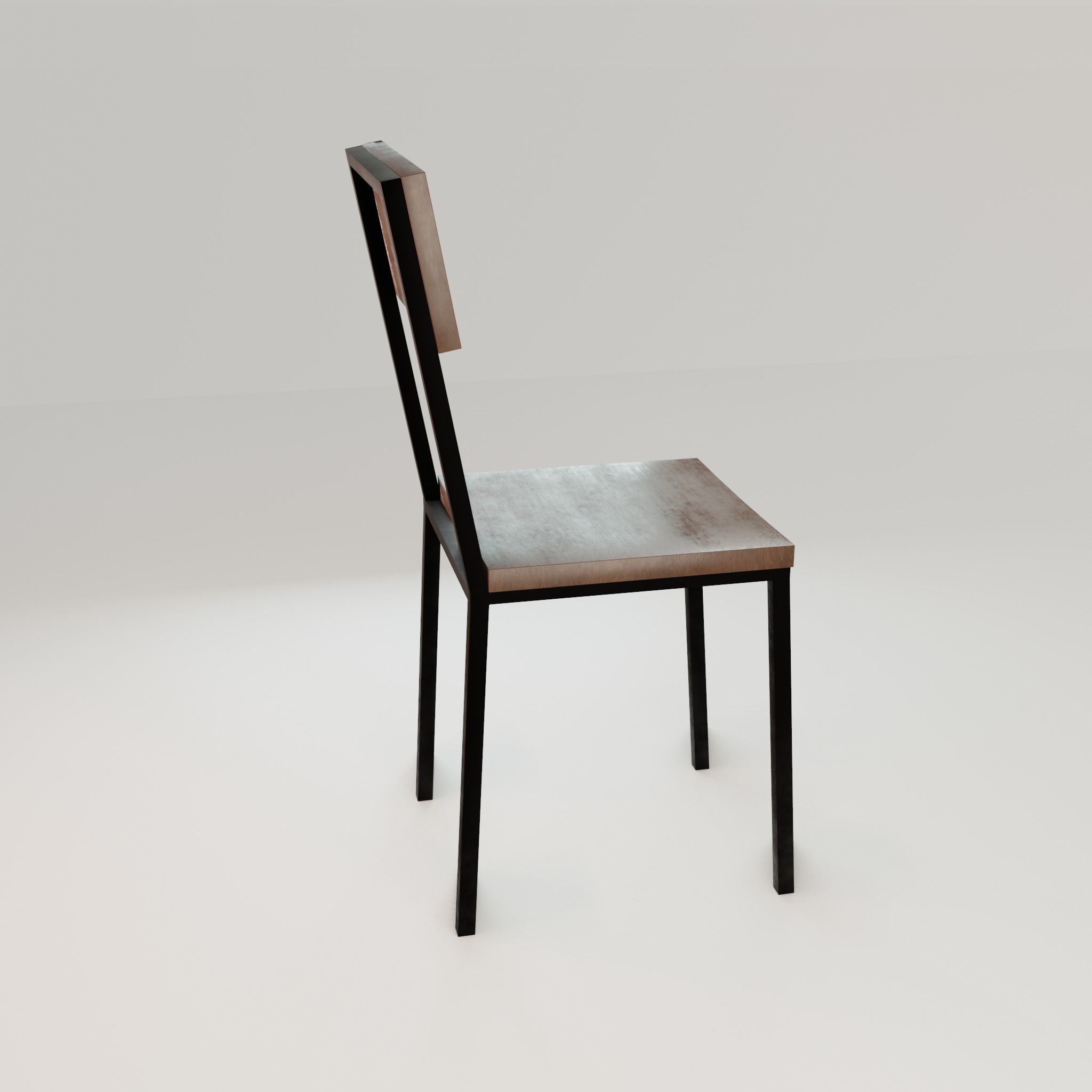 Chair loft modern wooden  id9 Low-poly 3D model_20