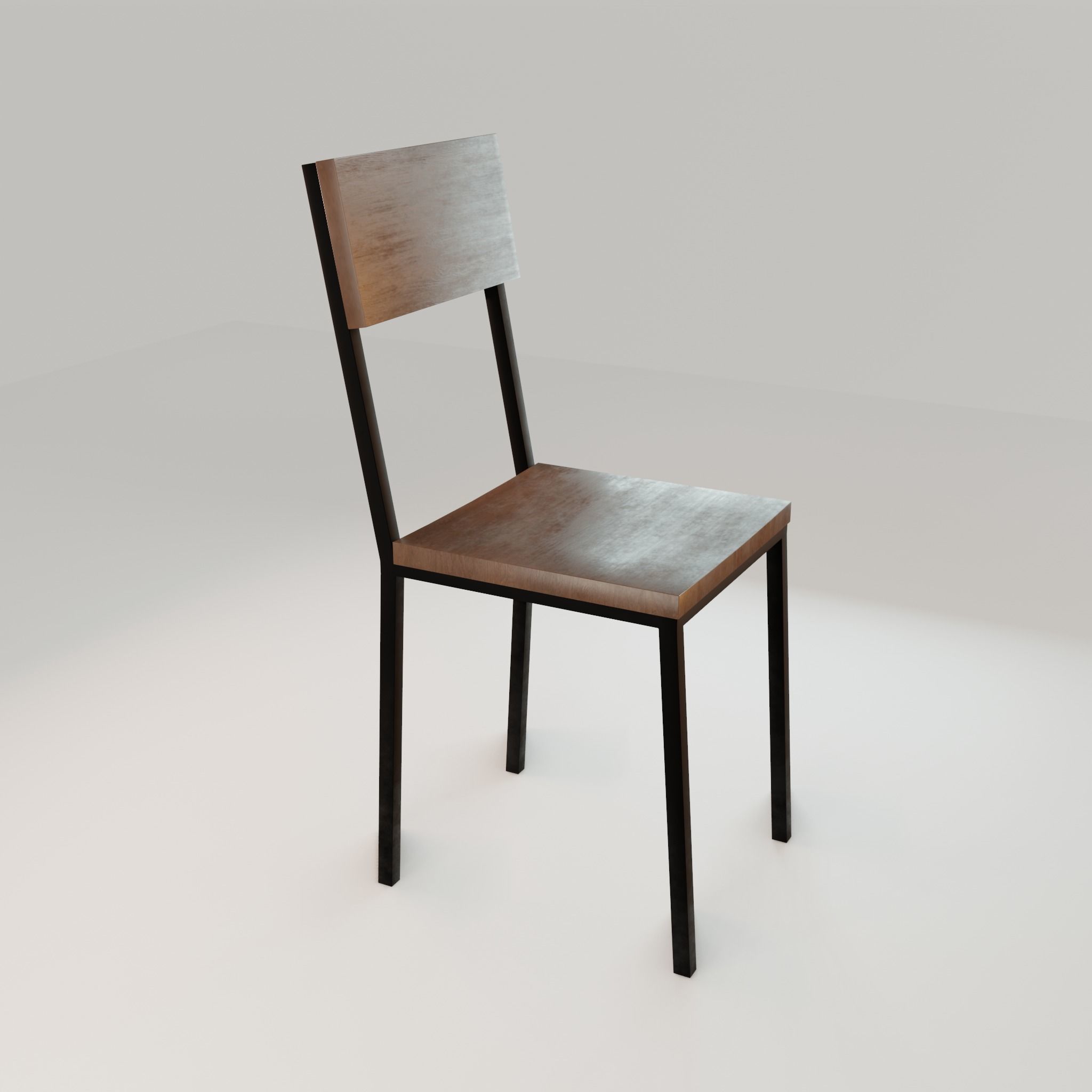 Chair loft modern wooden  id9 Low-poly 3D model_17