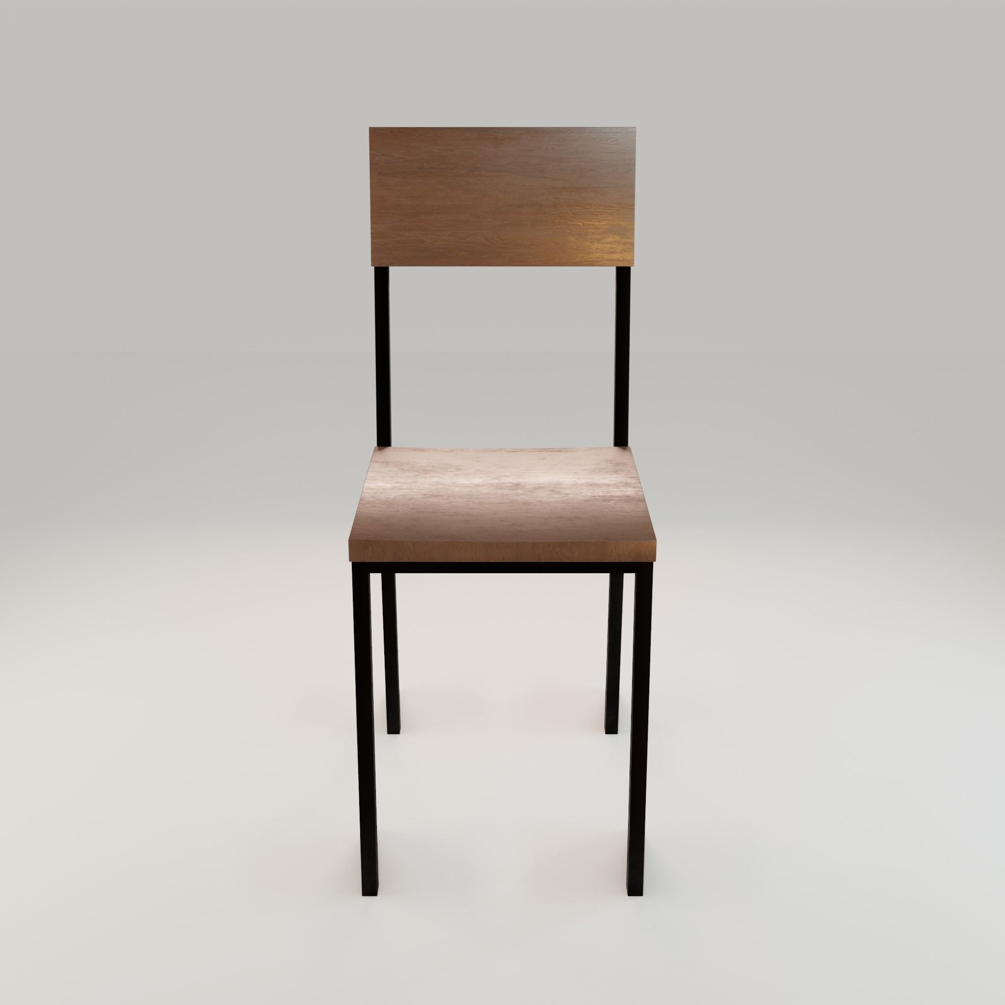 Chair loft modern wooden  id9 Low-poly 3D model_2