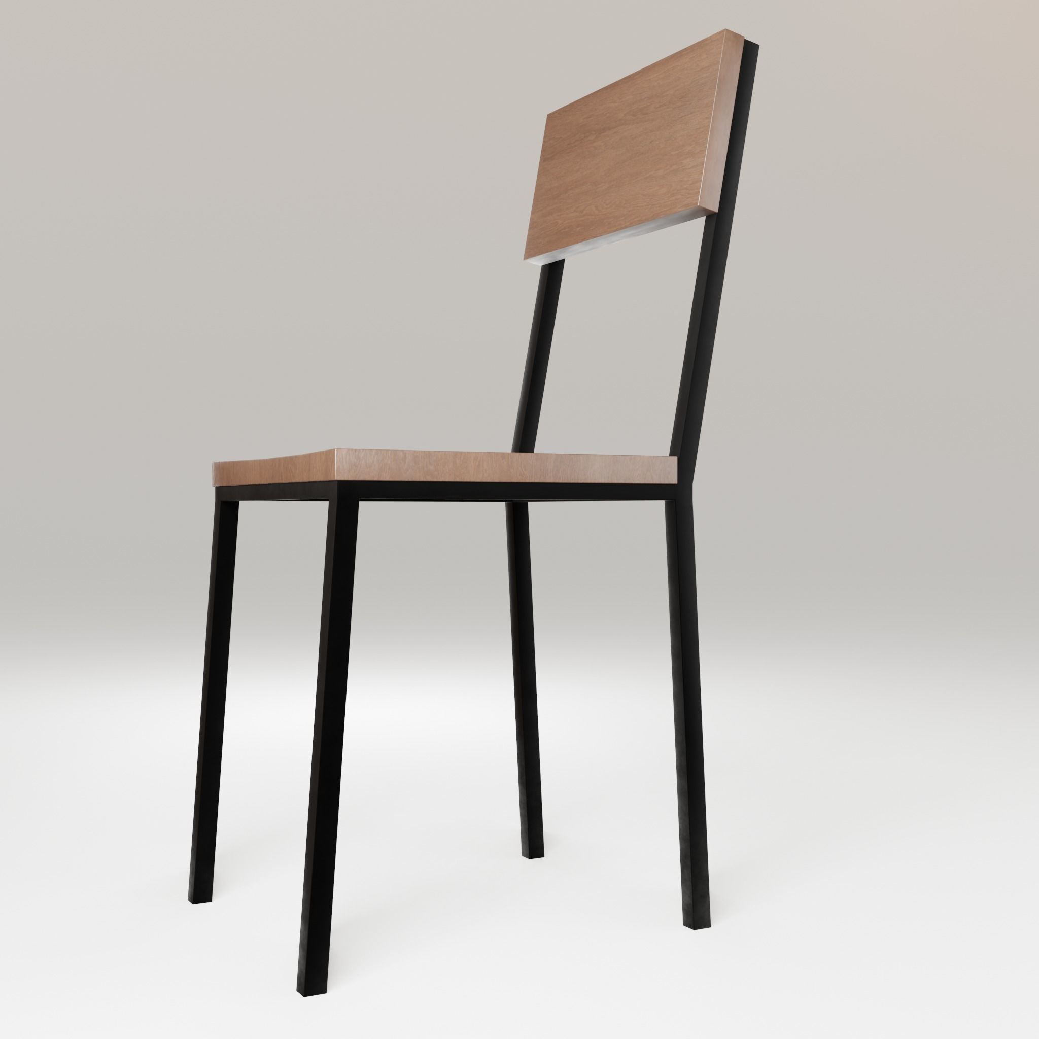 Chair loft modern wooden  id9 Low-poly 3D model_9