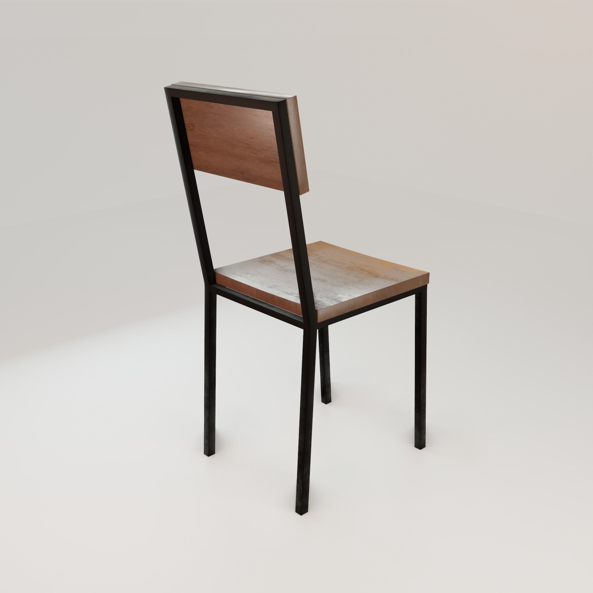 Chair loft modern wooden  id9 Low-poly 3D model_22