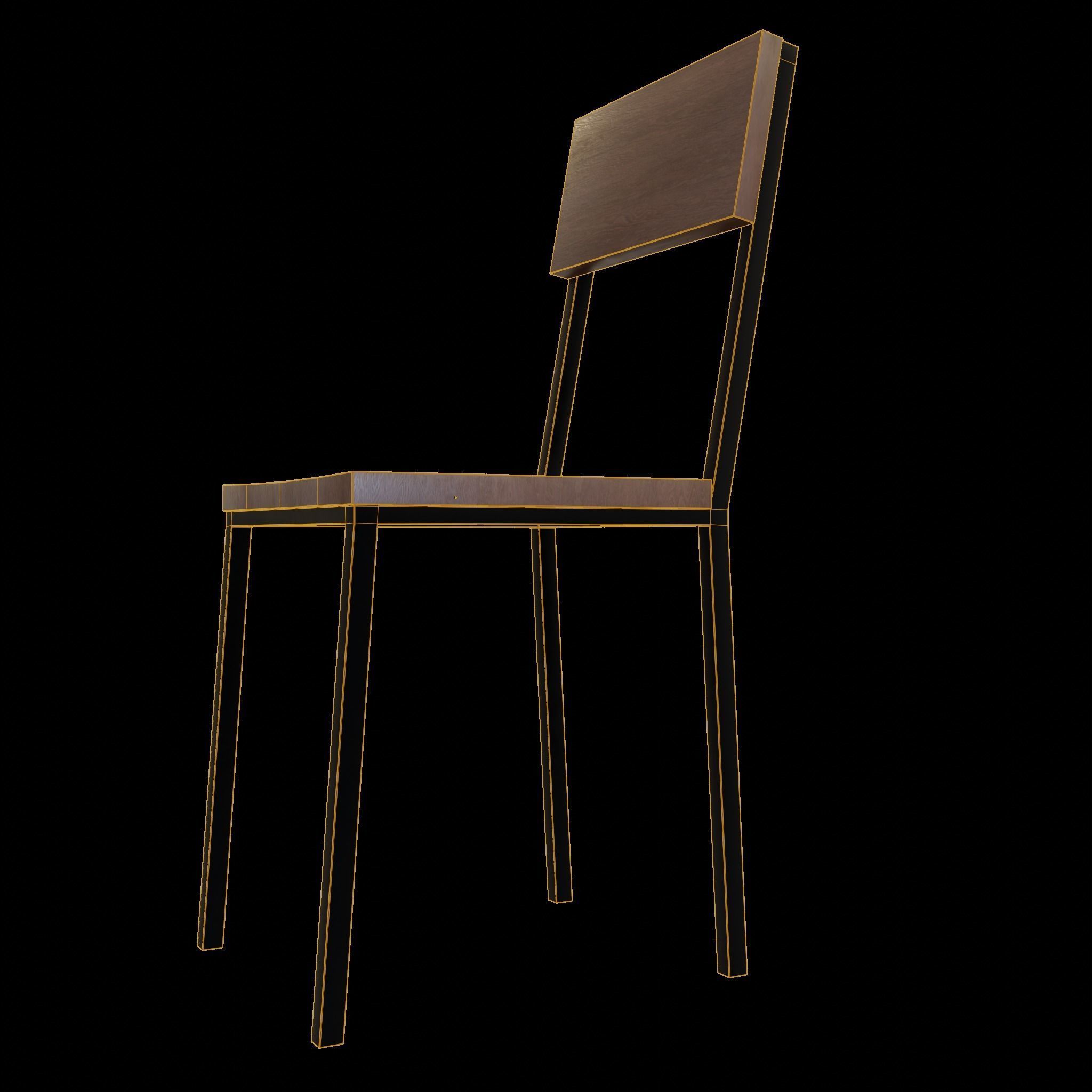 Chair loft modern wooden  id9 Low-poly 3D model_10