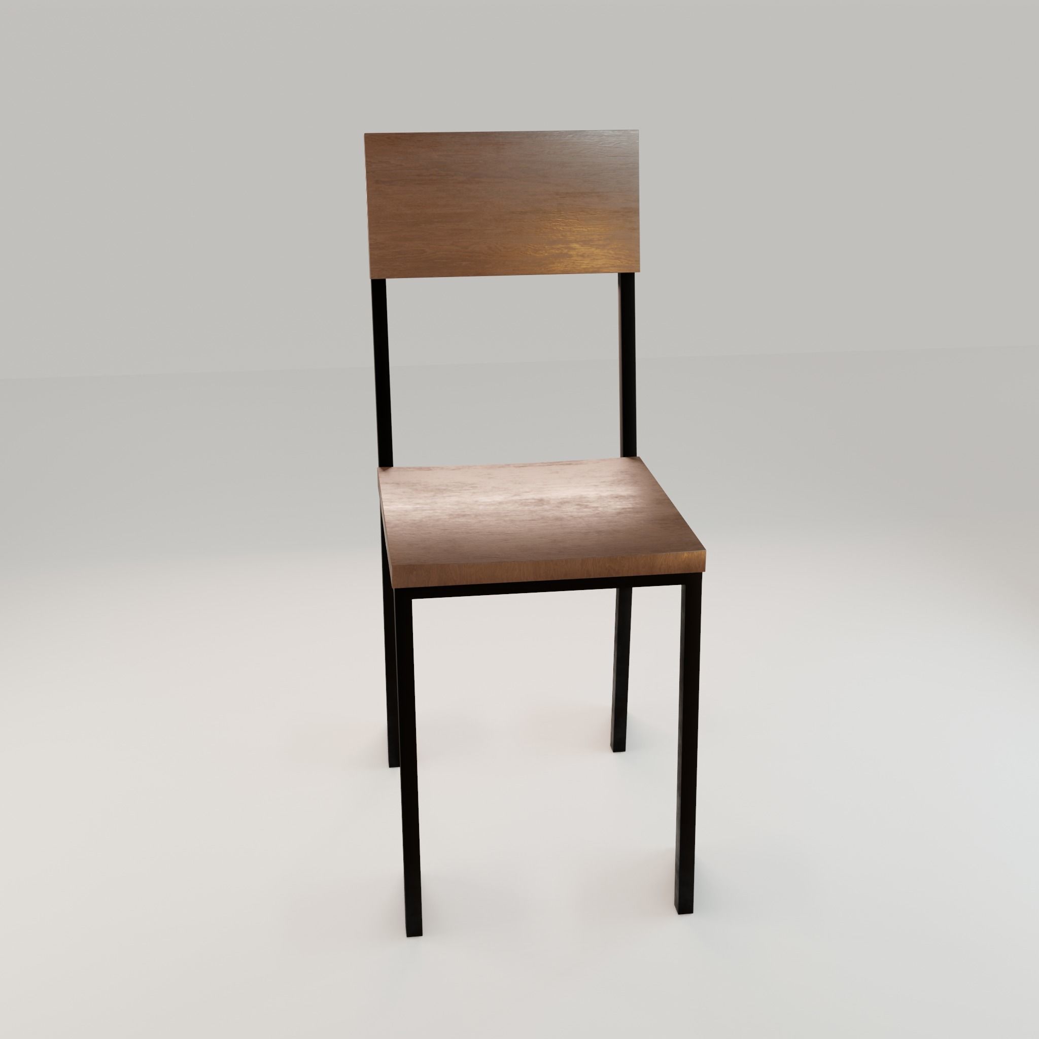 Chair loft modern wooden  id9 Low-poly 3D model_11