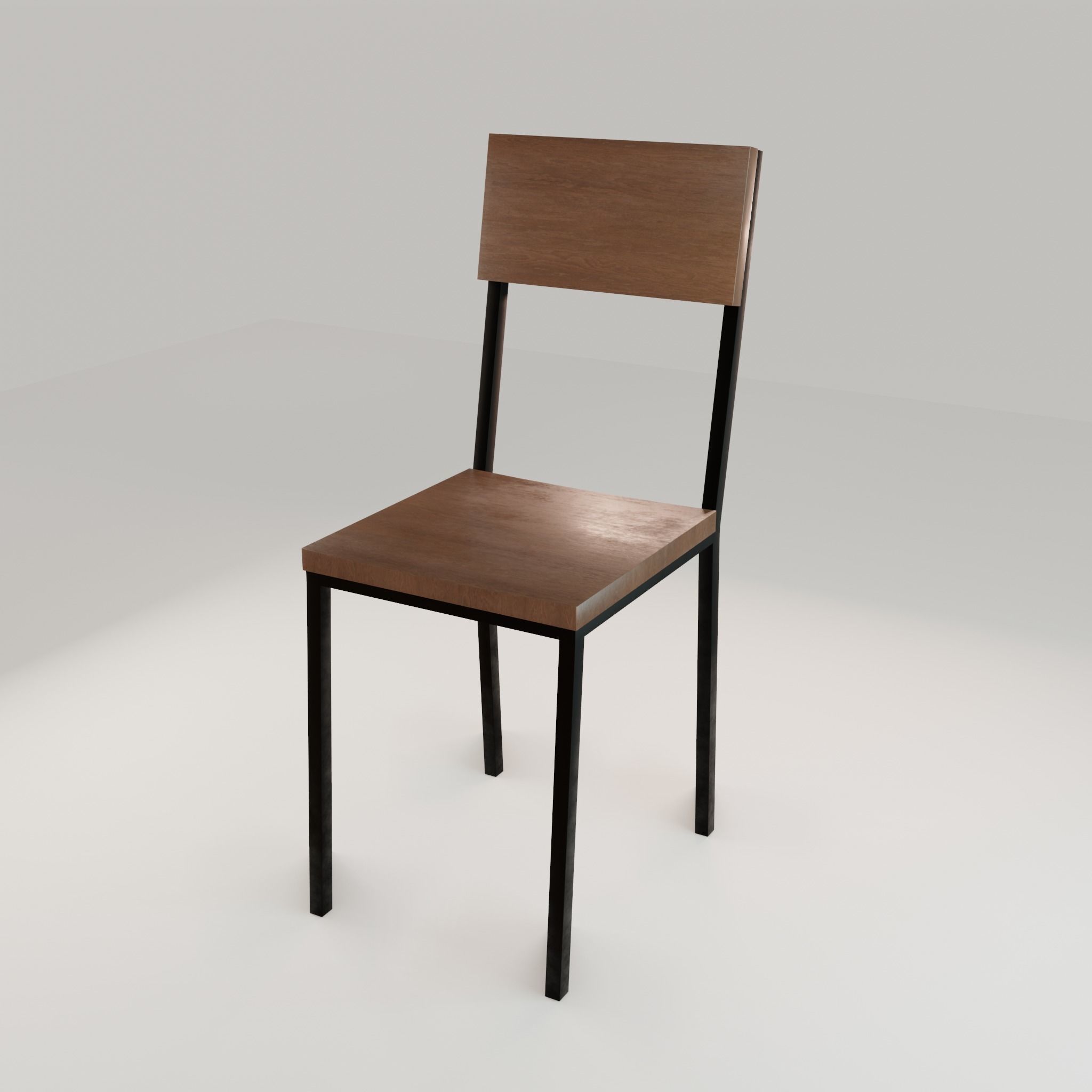 Chair loft modern wooden  id9 Low-poly 3D model_36