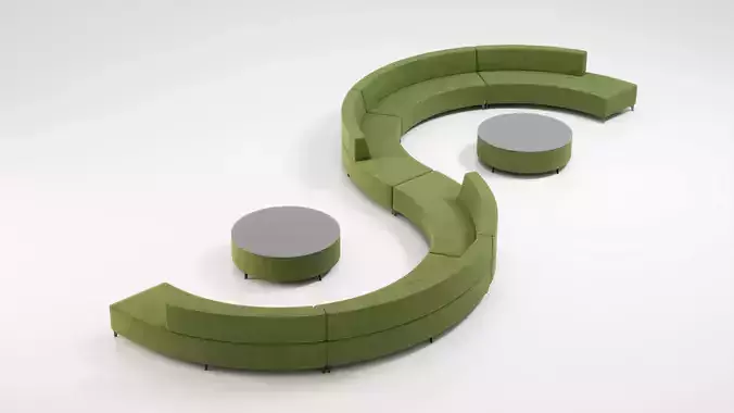S-Shape Office Sofa - Kontour 3D model