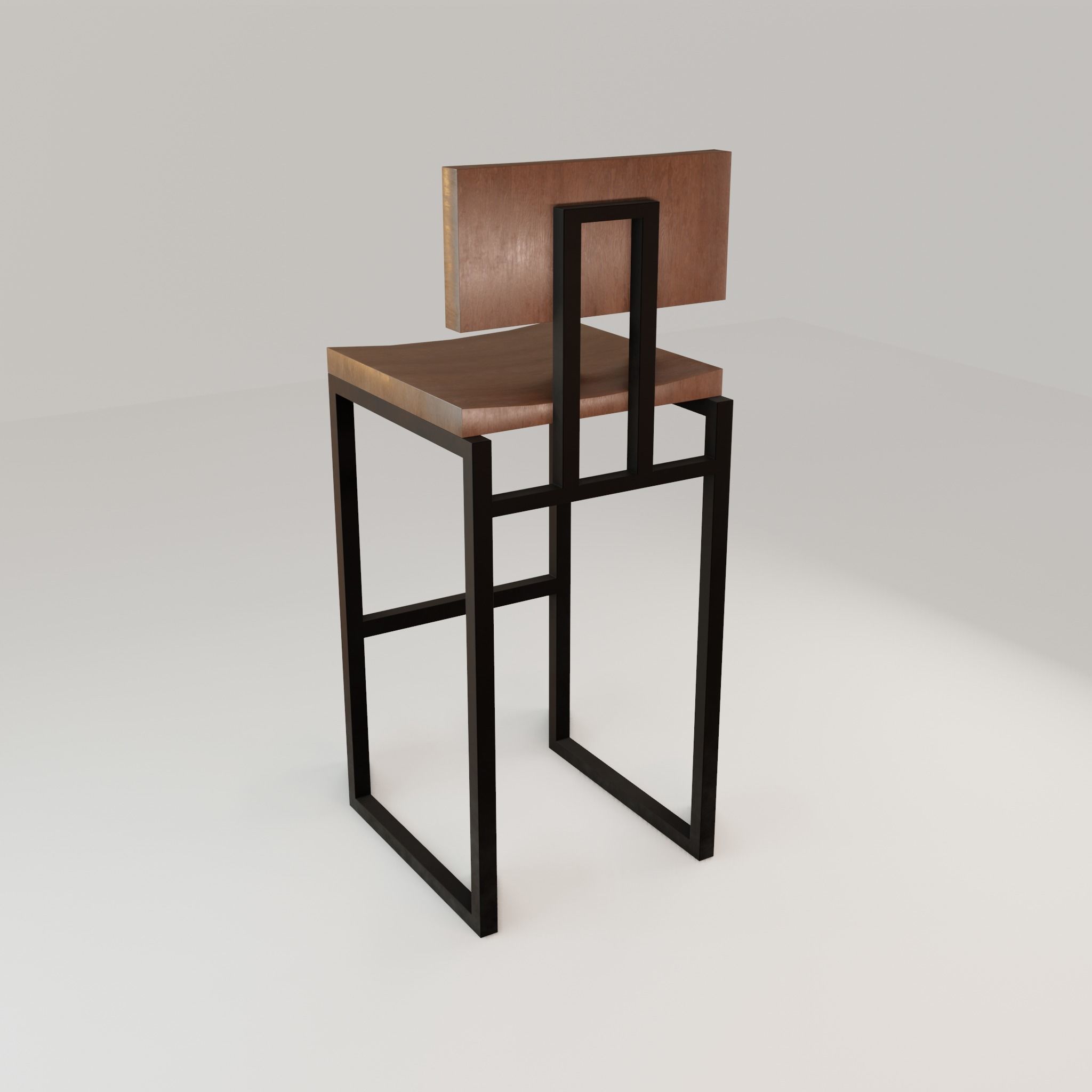 Chair loft modern wooden  id7 Low-poly 3D model_27