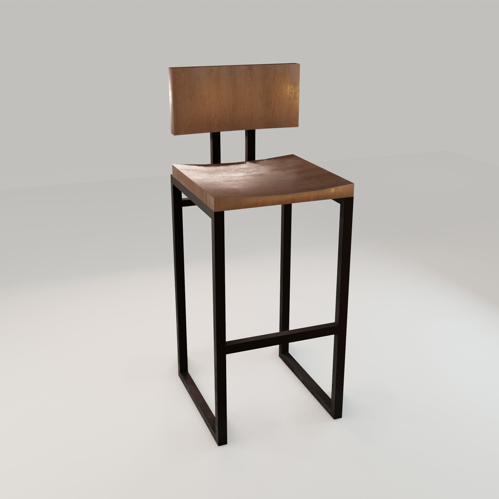 Chair loft modern wooden  id7 Low-poly 3D model_13