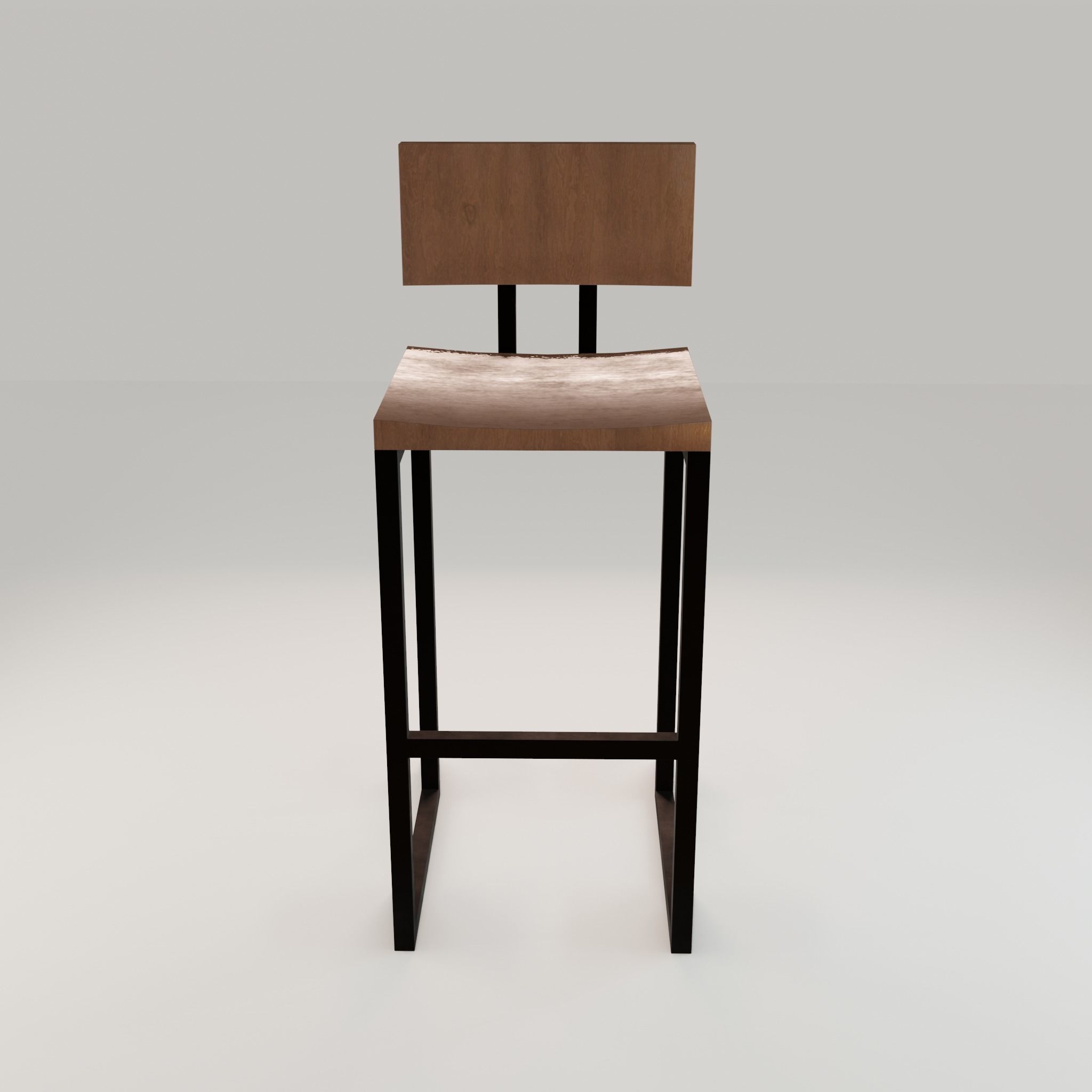 Chair loft modern wooden  id7 Low-poly 3D model_41