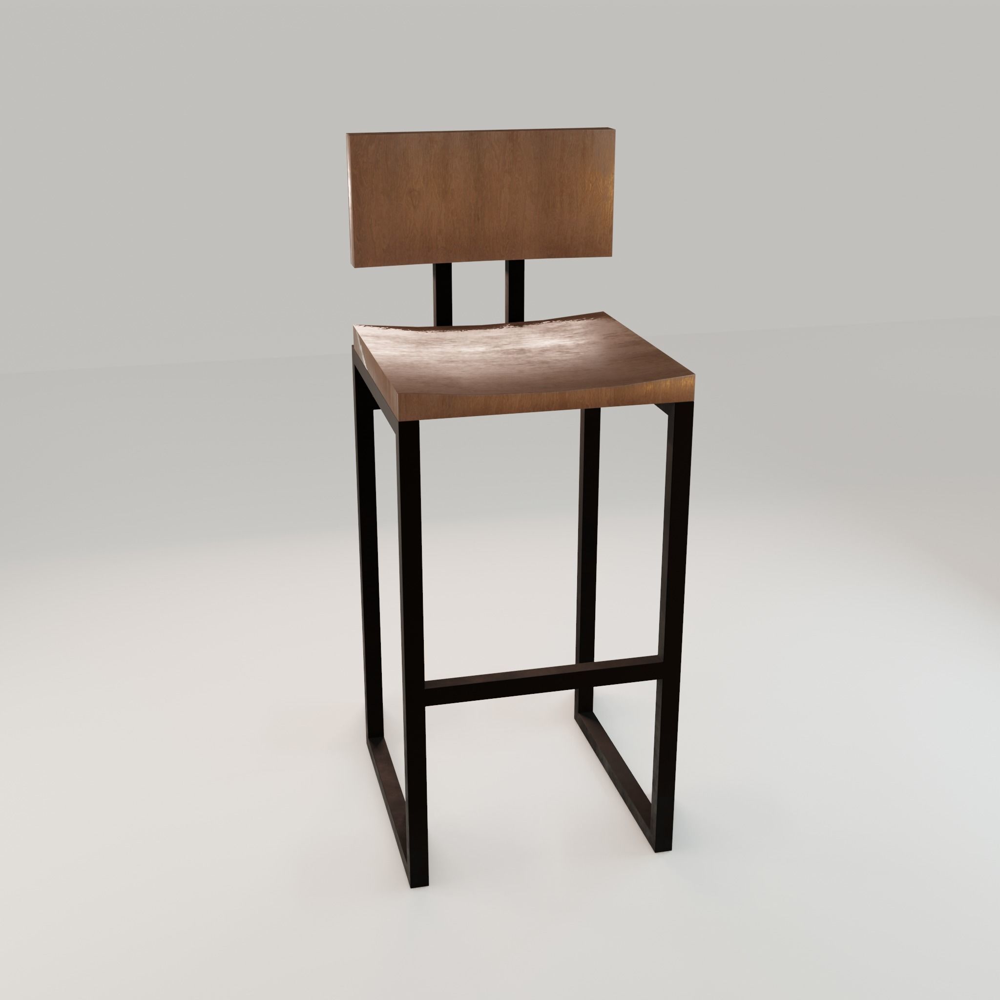 Chair loft modern wooden  id7 Low-poly 3D model_12