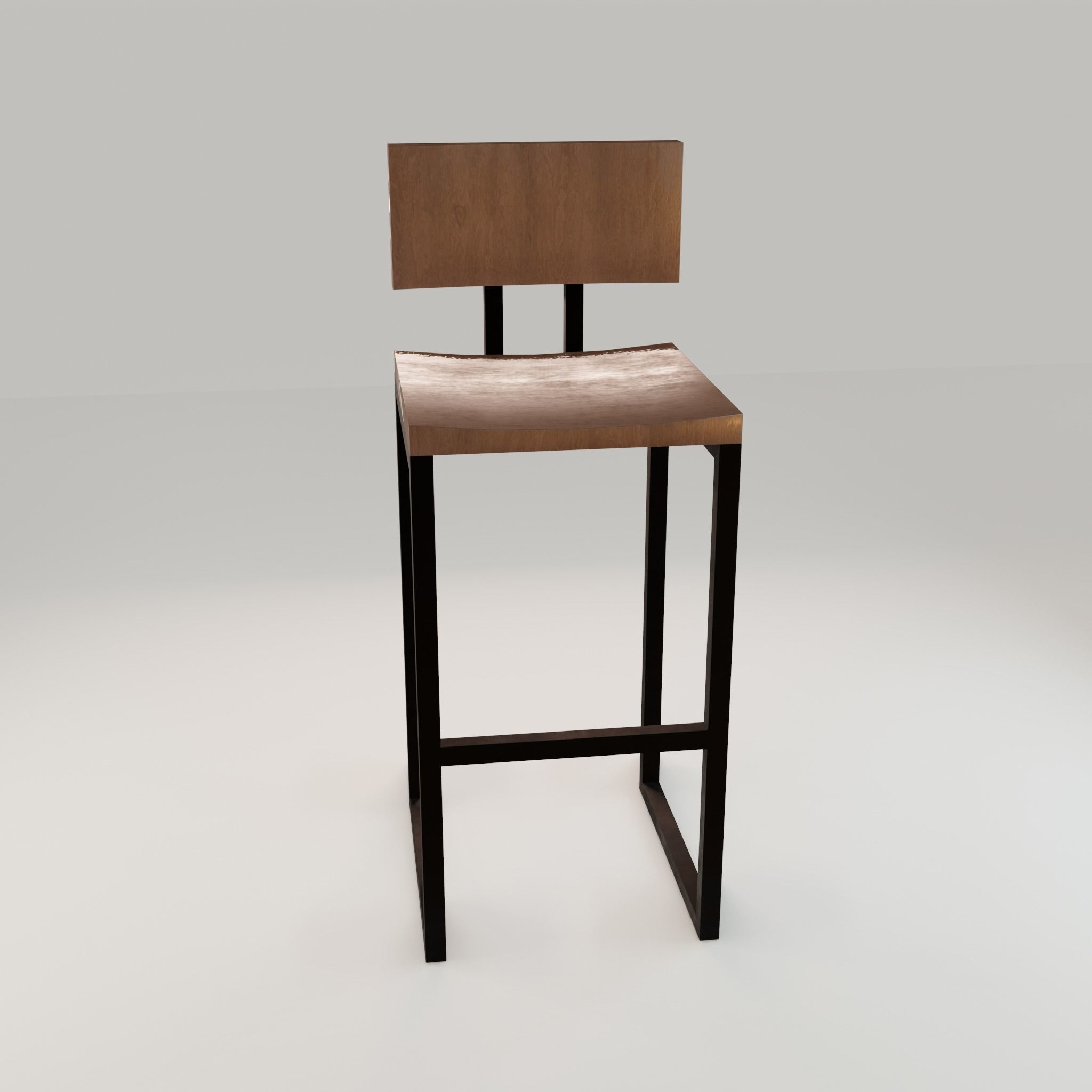 Chair loft modern wooden  id7 Low-poly 3D model_11