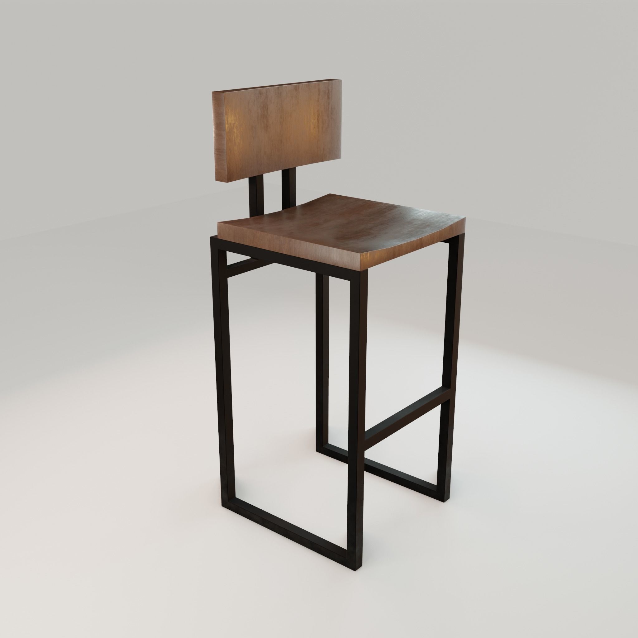 Chair loft modern wooden  id7 Low-poly 3D model_16