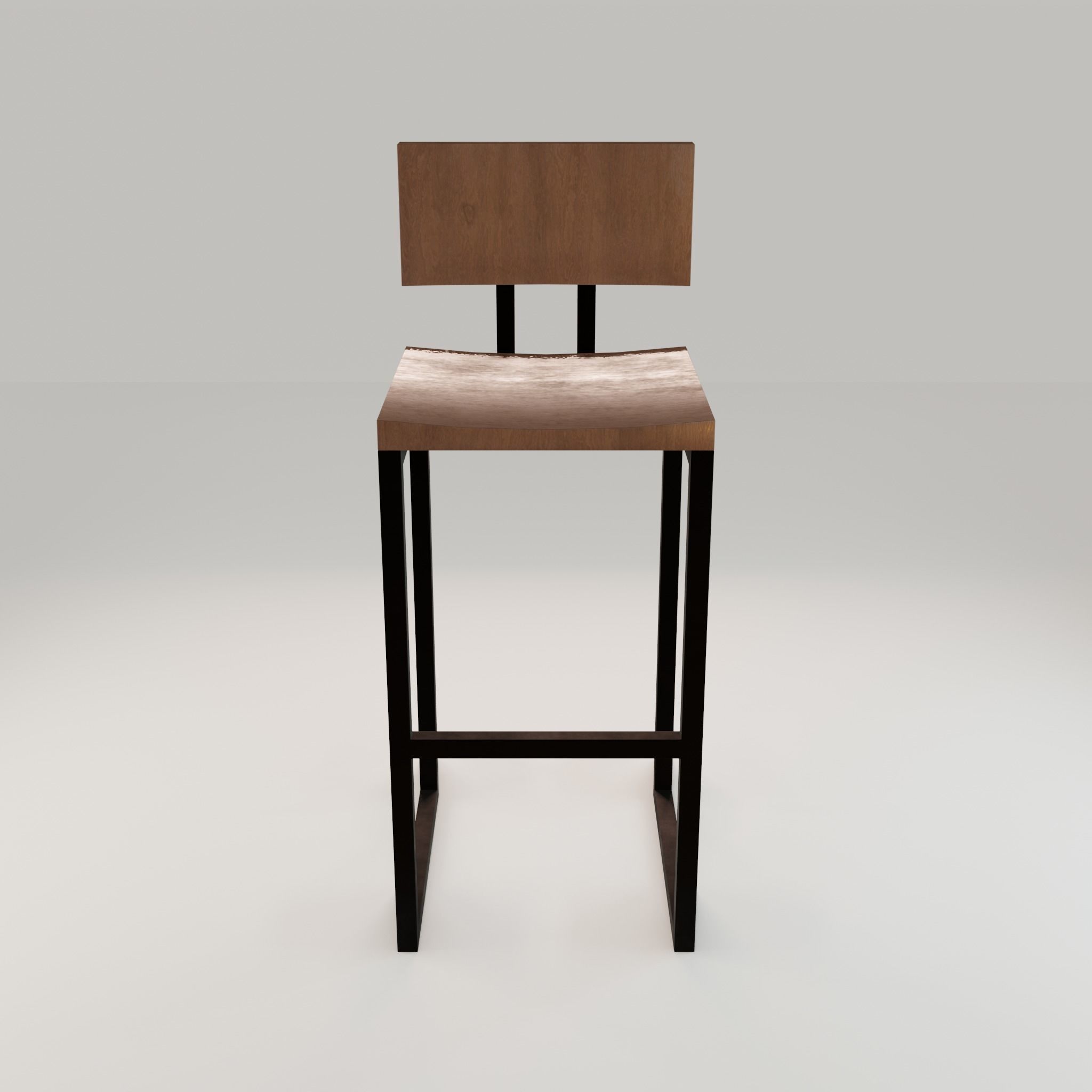 Chair loft modern wooden  id7 Low-poly 3D model_2