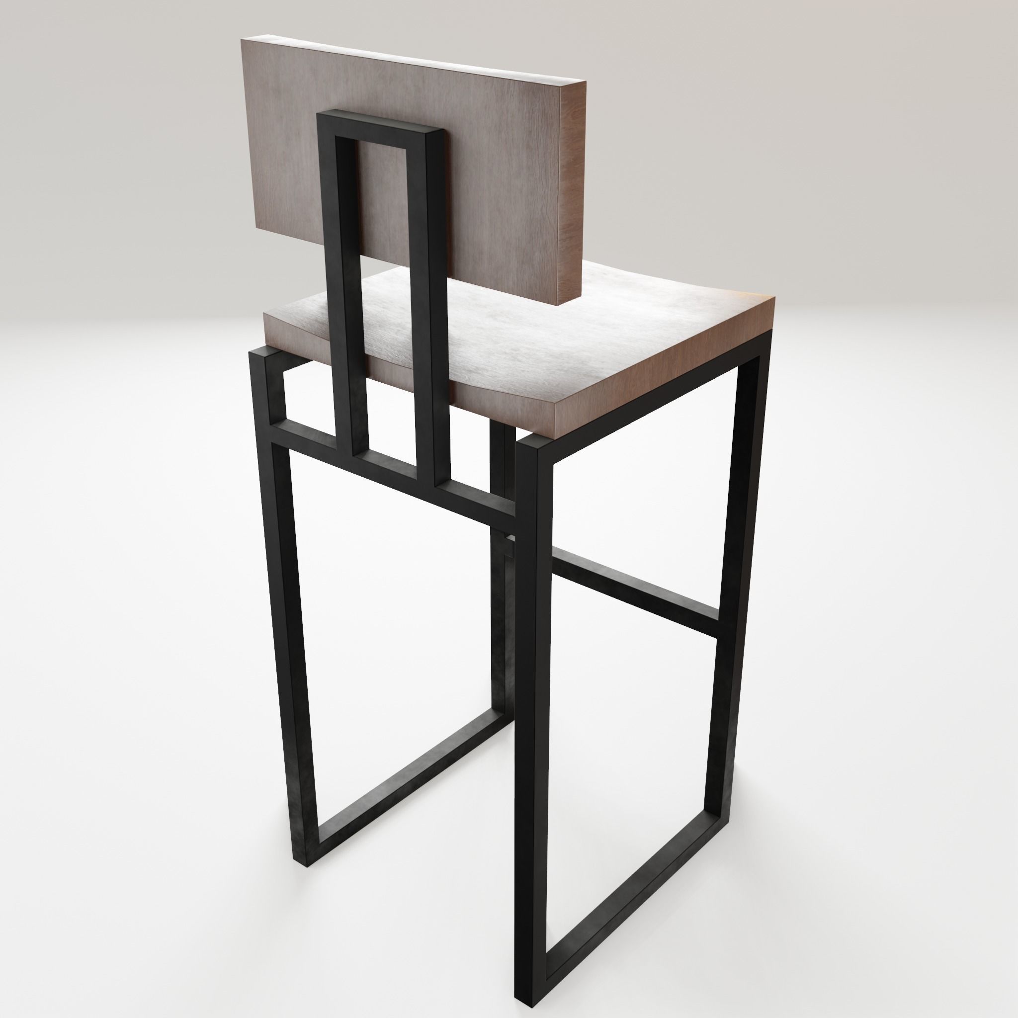 Chair loft modern wooden  id7 Low-poly 3D model_3