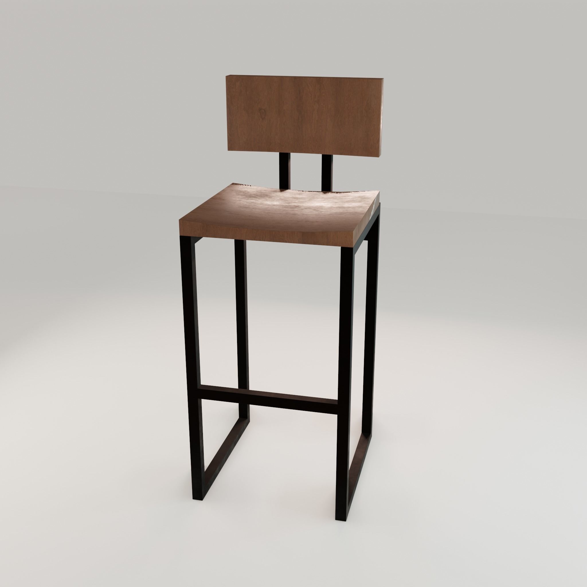 Chair loft modern wooden  id7 Low-poly 3D model_38