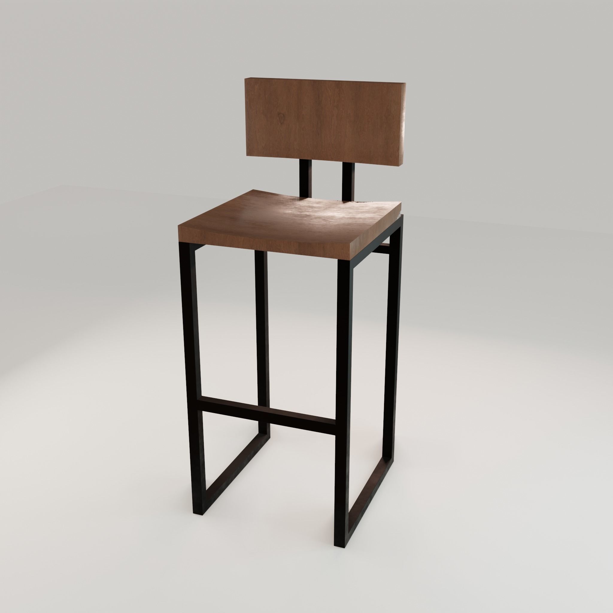 Chair loft modern wooden  id7 Low-poly 3D model_37