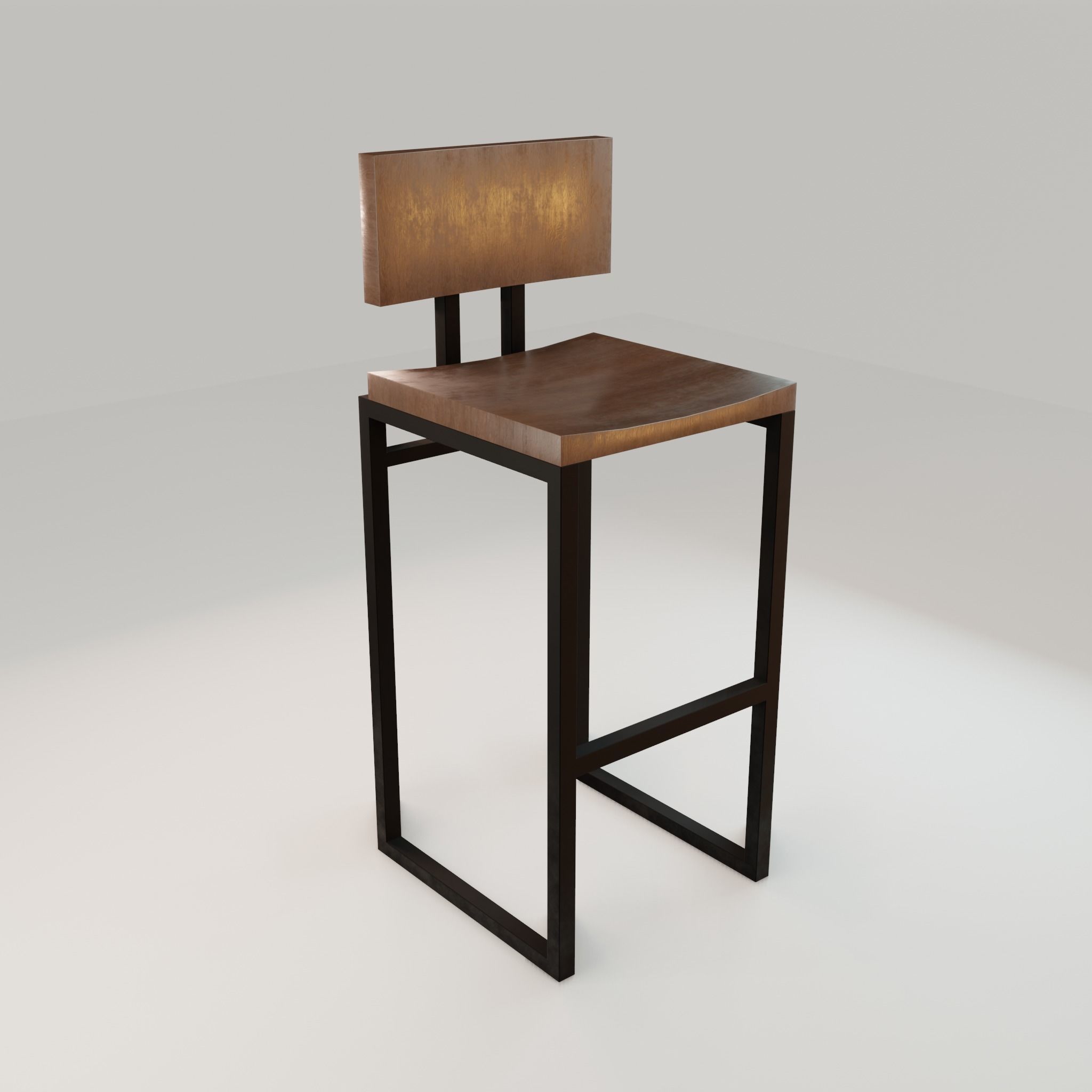 Chair loft modern wooden  id7 Low-poly 3D model_15